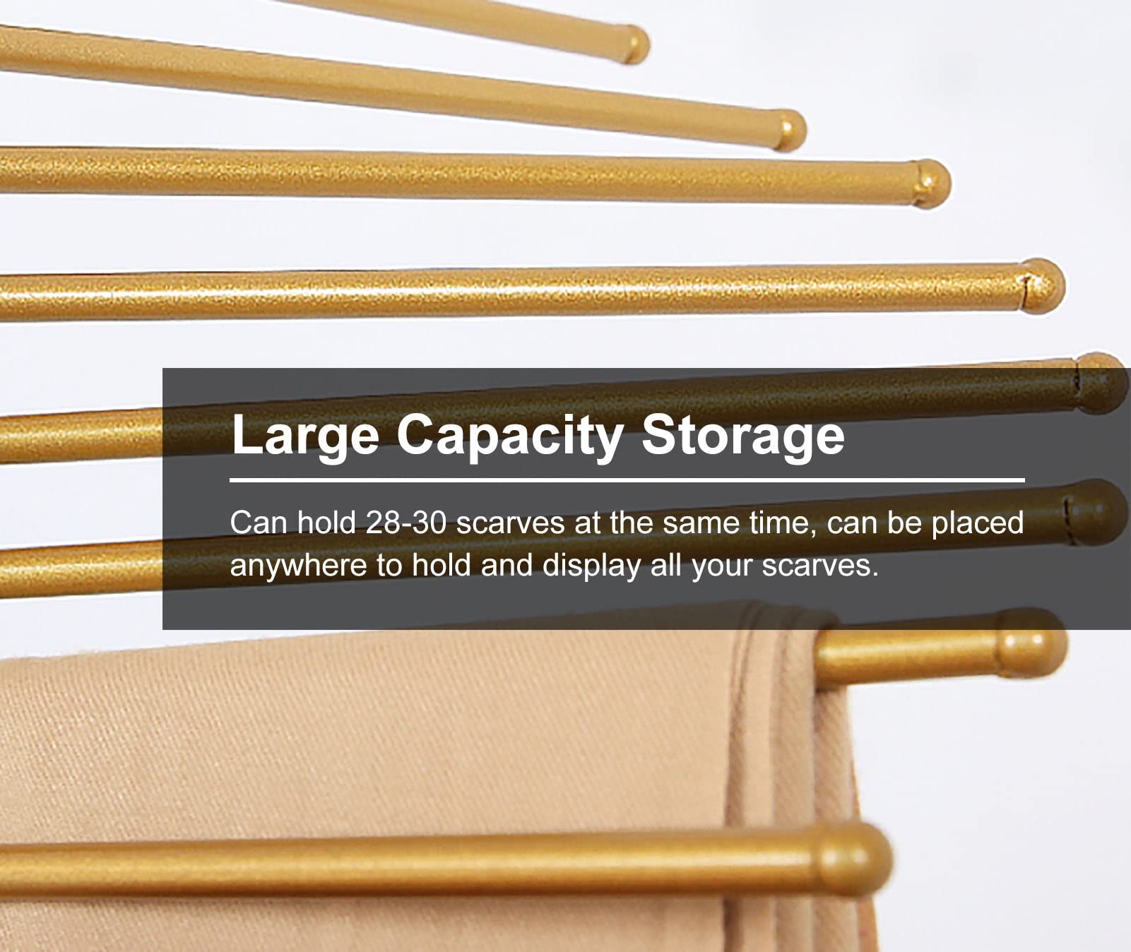 Modern Metal Tall Scarf Display Stand - Heavy Duty Floor Standing Clothes Rack with Space-Saving Design for Shawls, Belts, Pashminas & Leggings - Perfect for Boutiques, Retail Stores & Home Closet Organization