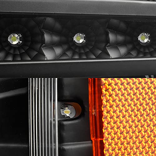 AKKON Black Smoked LED Halo Headlights with DRL & Turn Signal Lights - Compatible with 2003-2006 Chevy Silverado 1500/2500/3500 - Easy Installation, Weatherproof Design - Perfect for Night Driving & Off-Road Adventures