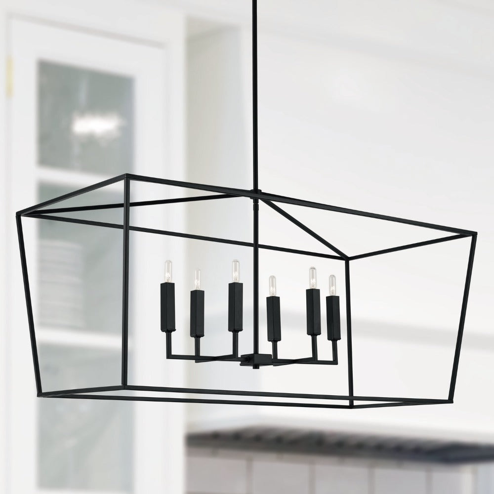 Dardan Linear Lantern - Modern LED Pendant Light Fixture for Kitchen Island, Dining Room & Living Room | Energy Efficient Indoor Lighting Solution