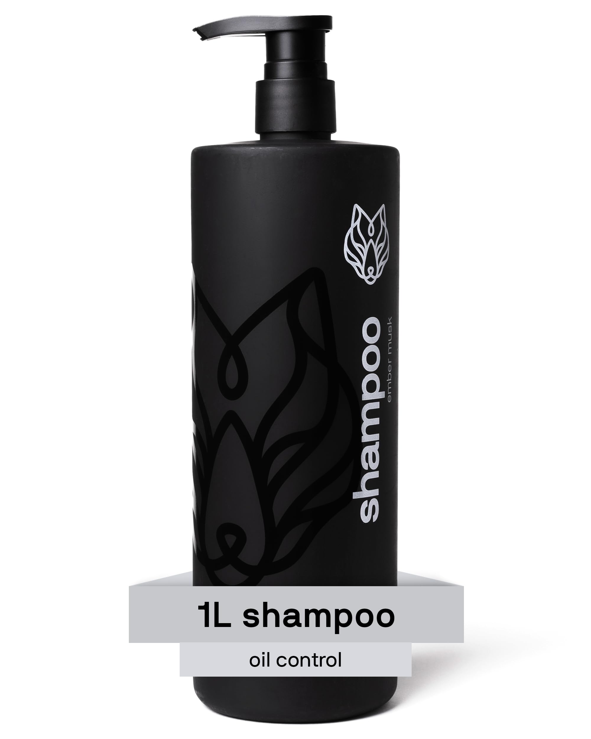 Black Wolf Men's Shampoo for Oily Hair - 33.8 Fl Oz Charcoal-Infused Oil Control Shampoo with Moisturizing & Deep Cleansing Formula | Hydrates & Nourishes Scalp | Daily Hair Care for Men | Perfect for Gym, Work & Active Lifestyles