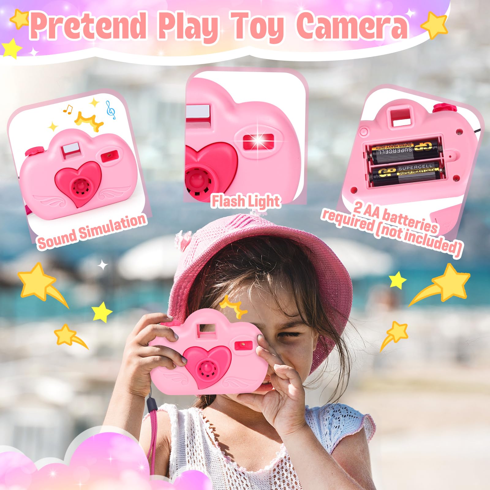 35PCS Little Girl Purse Toy Set for Toddlers Age 2-6 - Pretend Makeup Play Purse with Princess Accessories | Birthday Gift for 2 3 4 5 6 Year Old Girls (Pink) | Perfect for Role Play, Dress-Up & Pretend Play at Home or Parties