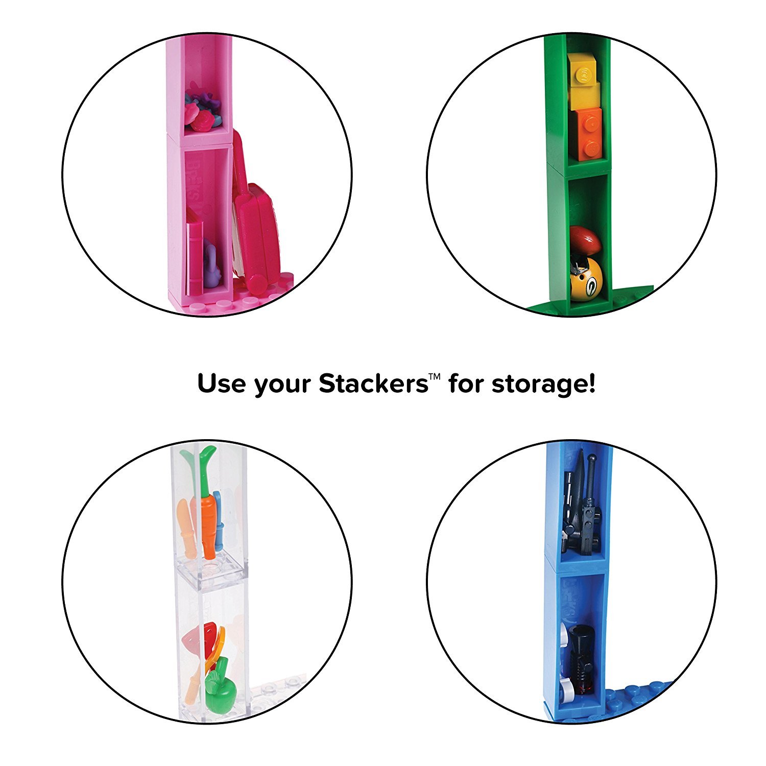 Strictly Briks 4 Pack Classic Stackable Baseplates 10x10 Inches - Compatible with Lego Building Bricks, 32x32 Studs for Towers & Shelves - Includes 4 Plates & 30 Stackers in Lavender | Perfect for Kids' Creative Play, DIY Room Decor & STEM Learning Activities