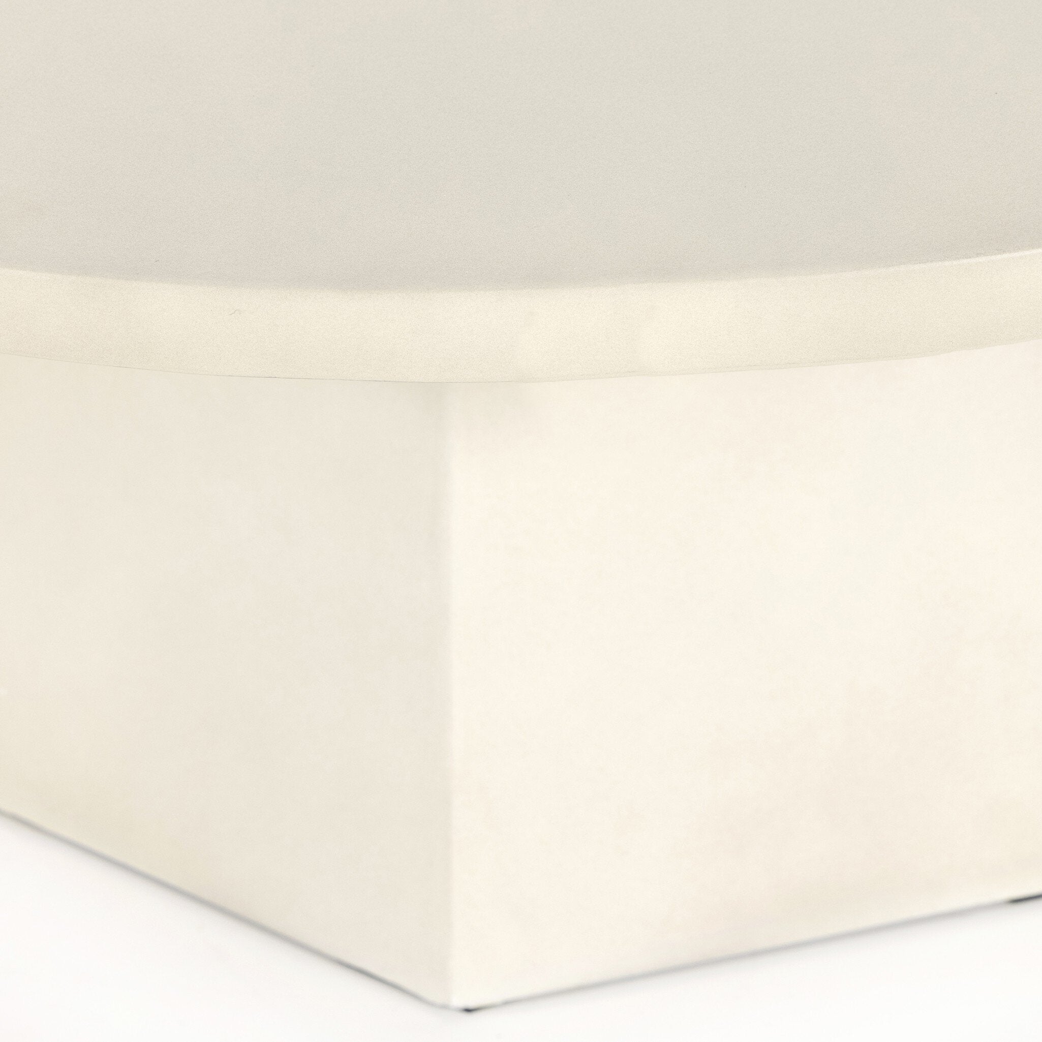 Bowman Outdoor Coffee Table - White Concrete Top, Weather-Resistant Patio Furniture for Garden, Poolside & Backyard Relaxation