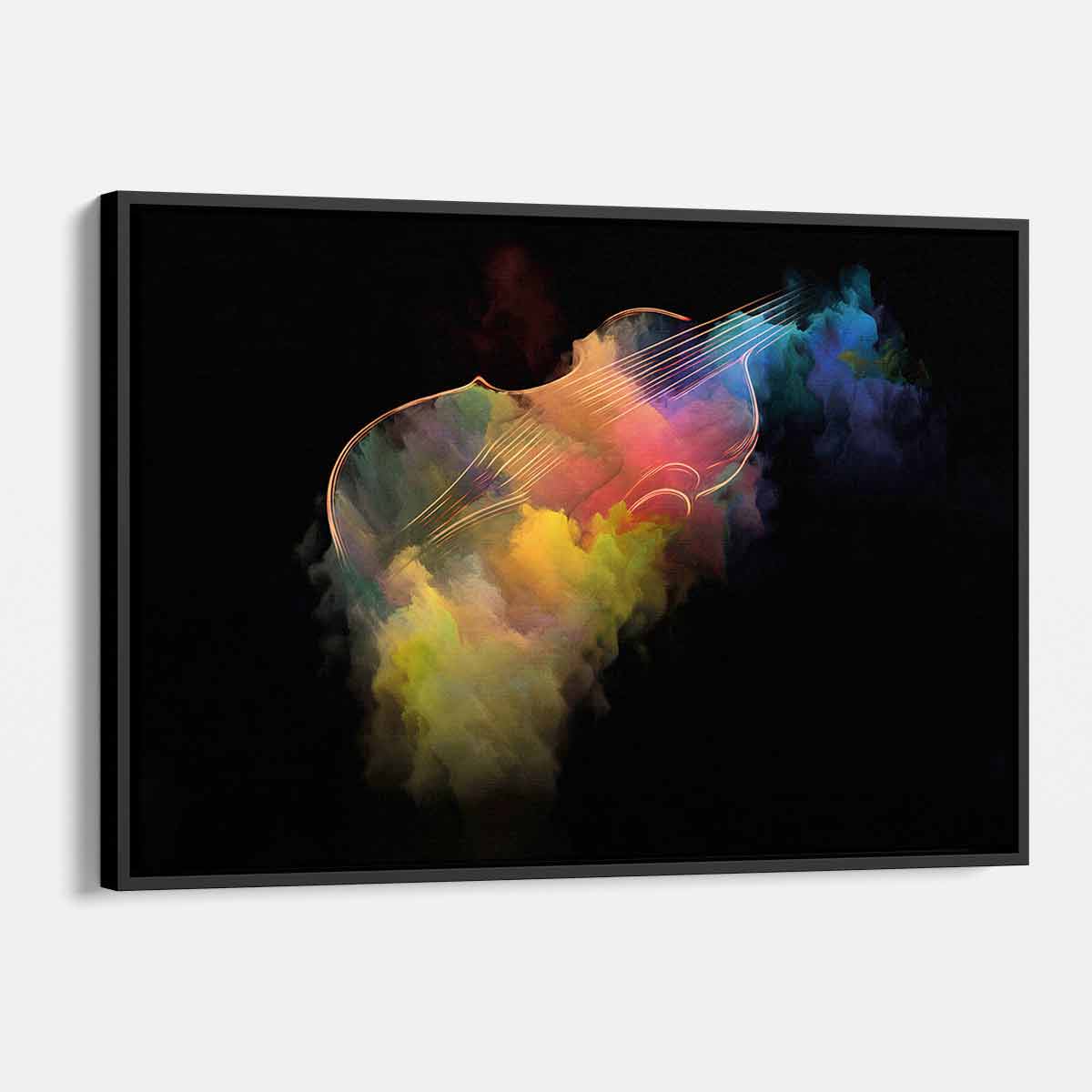 Abstract Watercolor Violin Wall Art Canvas - Multi Color Hand Painted Music Decor for Living Room, Bedroom & Office