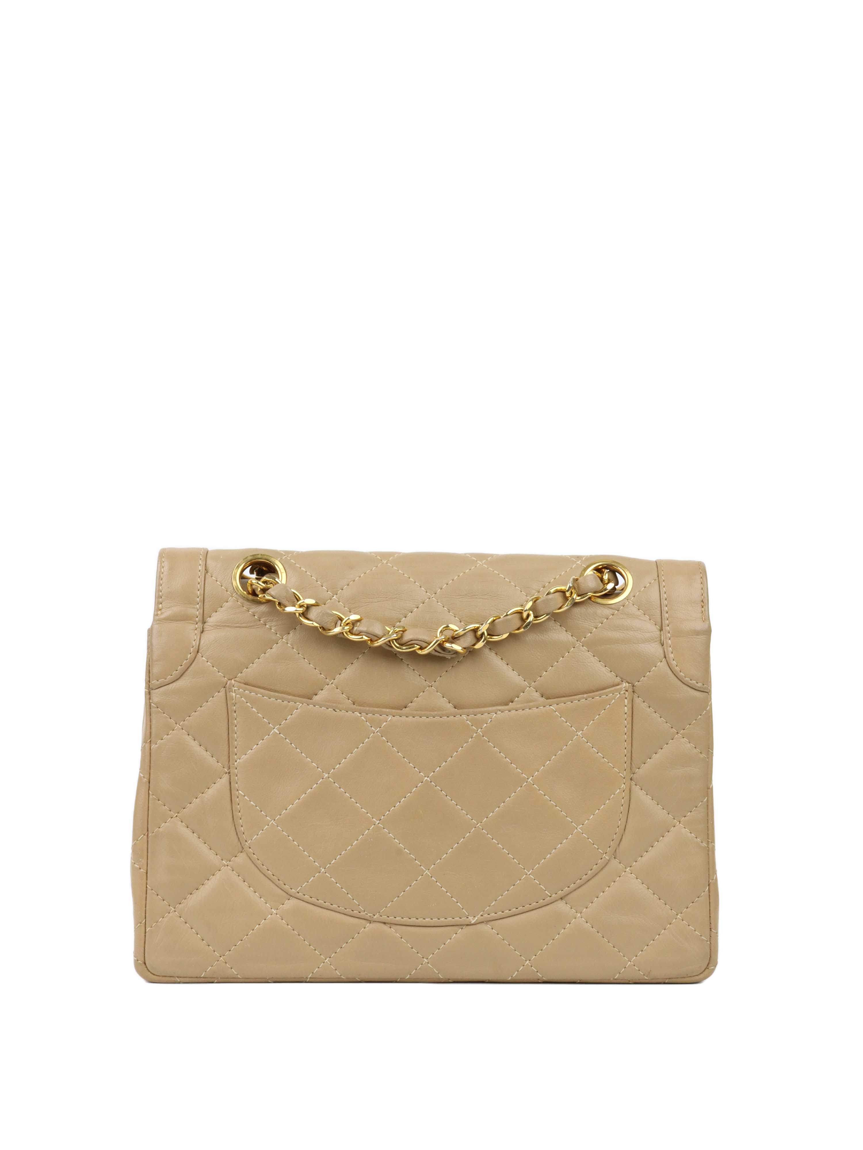 Vintage Chanel Two-Tone Beige Flap Bag - Classic Luxury Handbag for Women | Perfect for Evening Events, Date Nights & Special Occasions