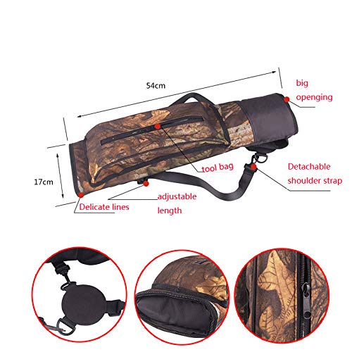 Waterproof Arrow Holder - Black Camo Back & Hip Quiver - Tactical Archery Shoulder Bag for Hunting, Target Practice & Outdoor Adventures