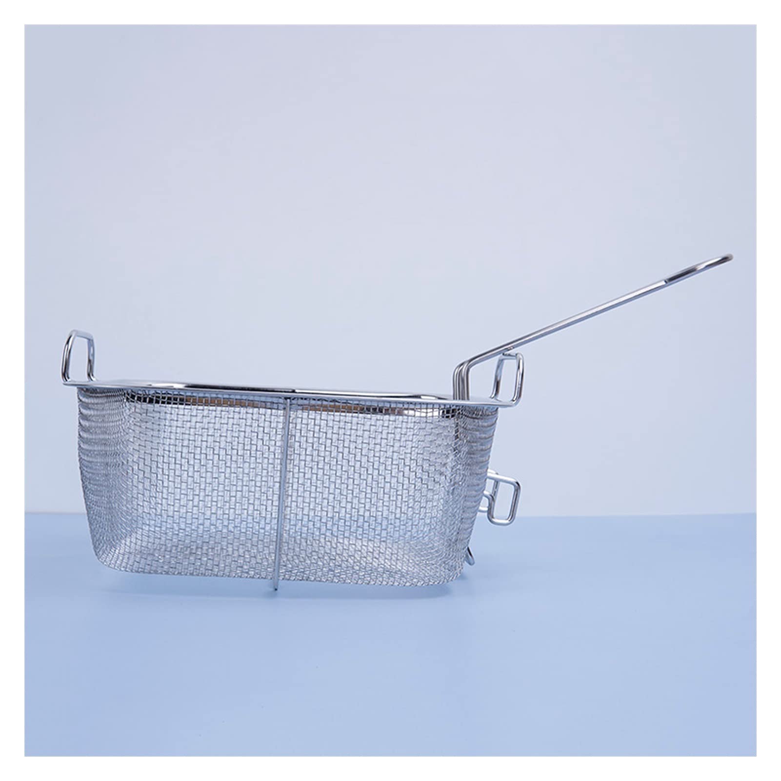 Stainless Steel French Fry Basket with Foldable Handle - Square Fryer Basket for French Fries, Chicken Nuggets & Fried Foods - Durable Kitchen Cooking Tool for Restaurants, Fast Food & Home Use