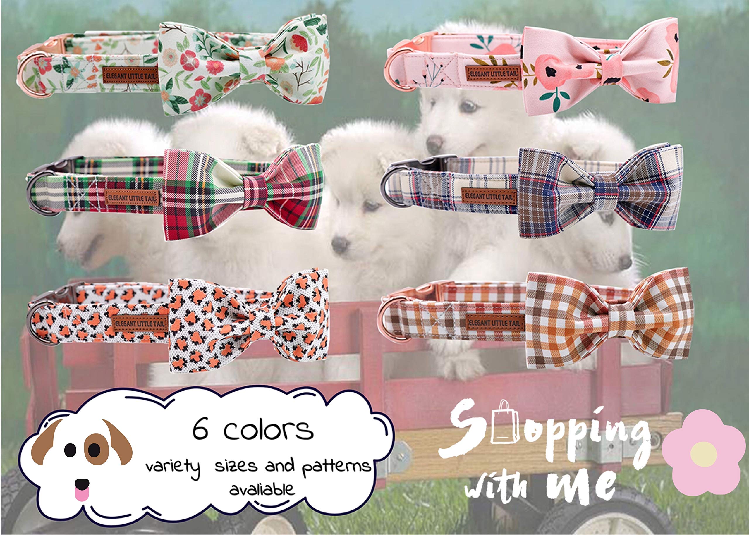 Elegant Bow Dog Collar with Adjustable Bowtie - Comfortable Pet Collar for Small, Medium & Large Dogs & Cats - Perfect for Weddings, Parties & Special Occasions