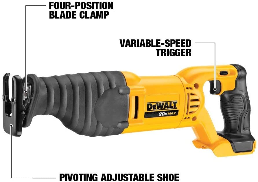 DEWALT 20V MAX Cordless Drill, Reciprocating Saw, Circular Saw & Work Light Combo Kit (DCK445D1M1) - Certified Refurbished with Full Warranty - Perfect for Construction, Woodworking & DIY Home Projects