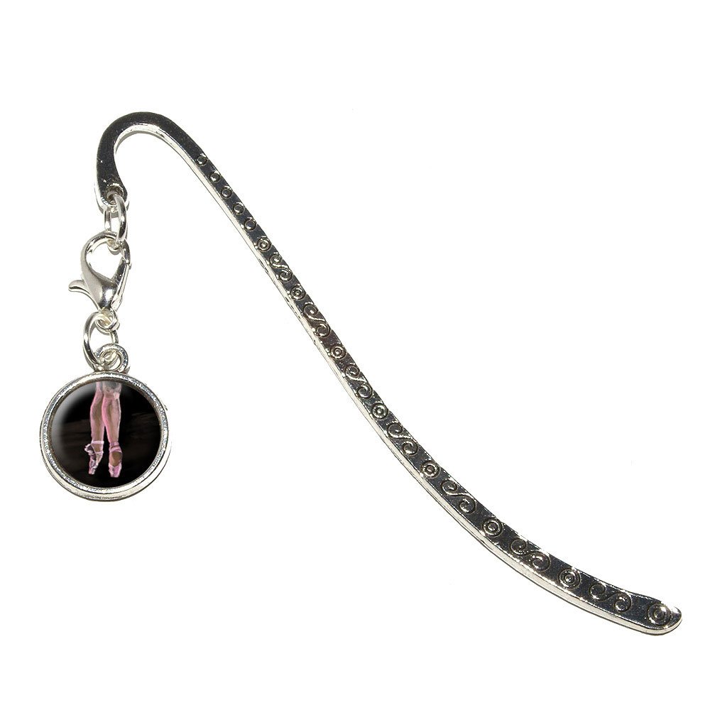 Pink & Black Ballet Slippers Ballerina Dance Metal Bookmark with Charm - Perfect Gift for Dancers, Book Lovers & Ballet Enthusiasts - Great for Books, Journals, Planners & Gift Giving