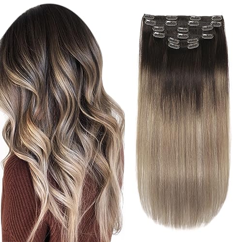 Premium 100% Human Hair Clip-In Extensions - Silky Straight Hair Extensions for Length & Volume | Perfect for Parties, Weddings & Everyday Styling