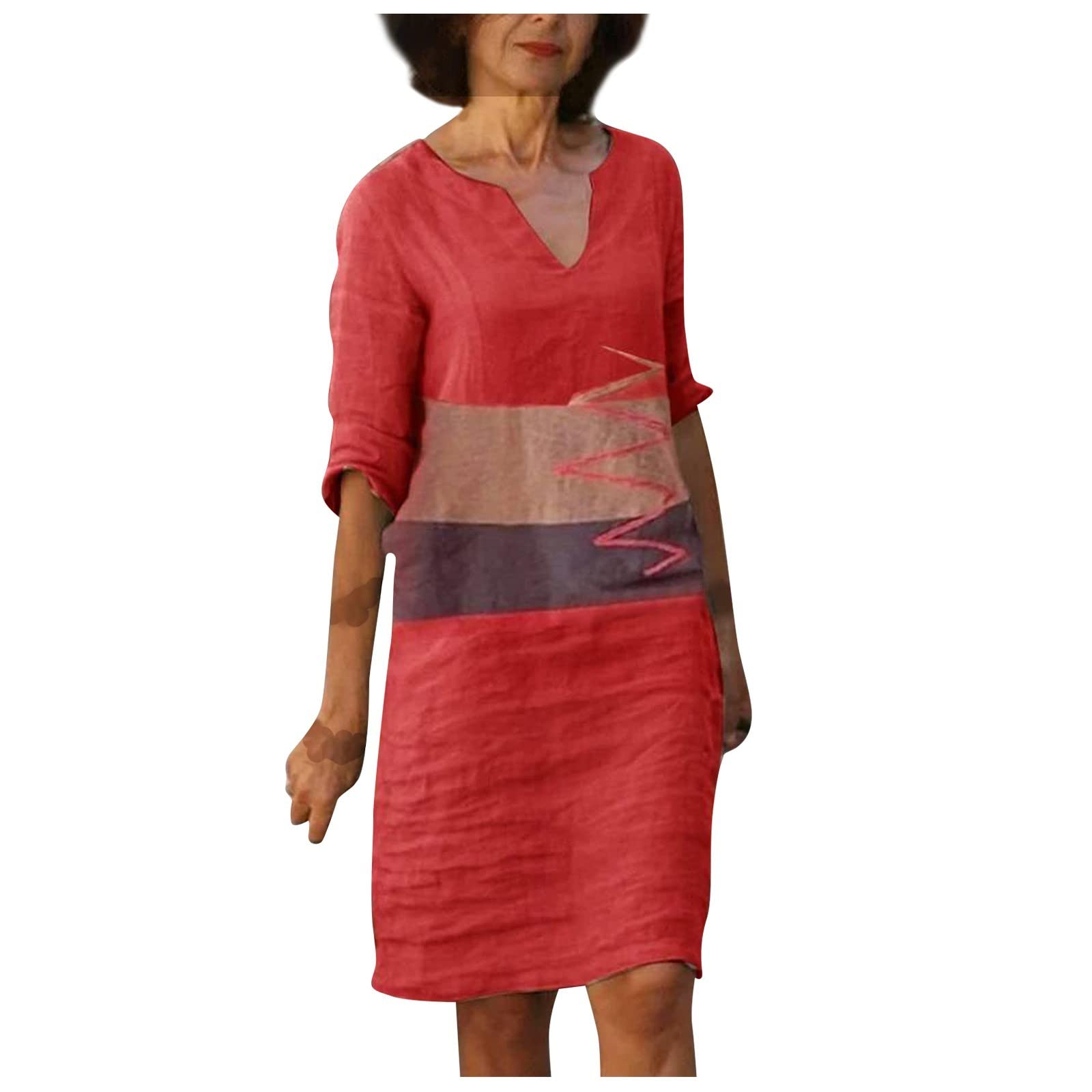 SERYU Women's Vintage Floral Print Summer Dress - Short Sleeve V-Neck Bodycon Midi Dress for Casual Wear | Perfect for Beach, Party & Everyday Outfits