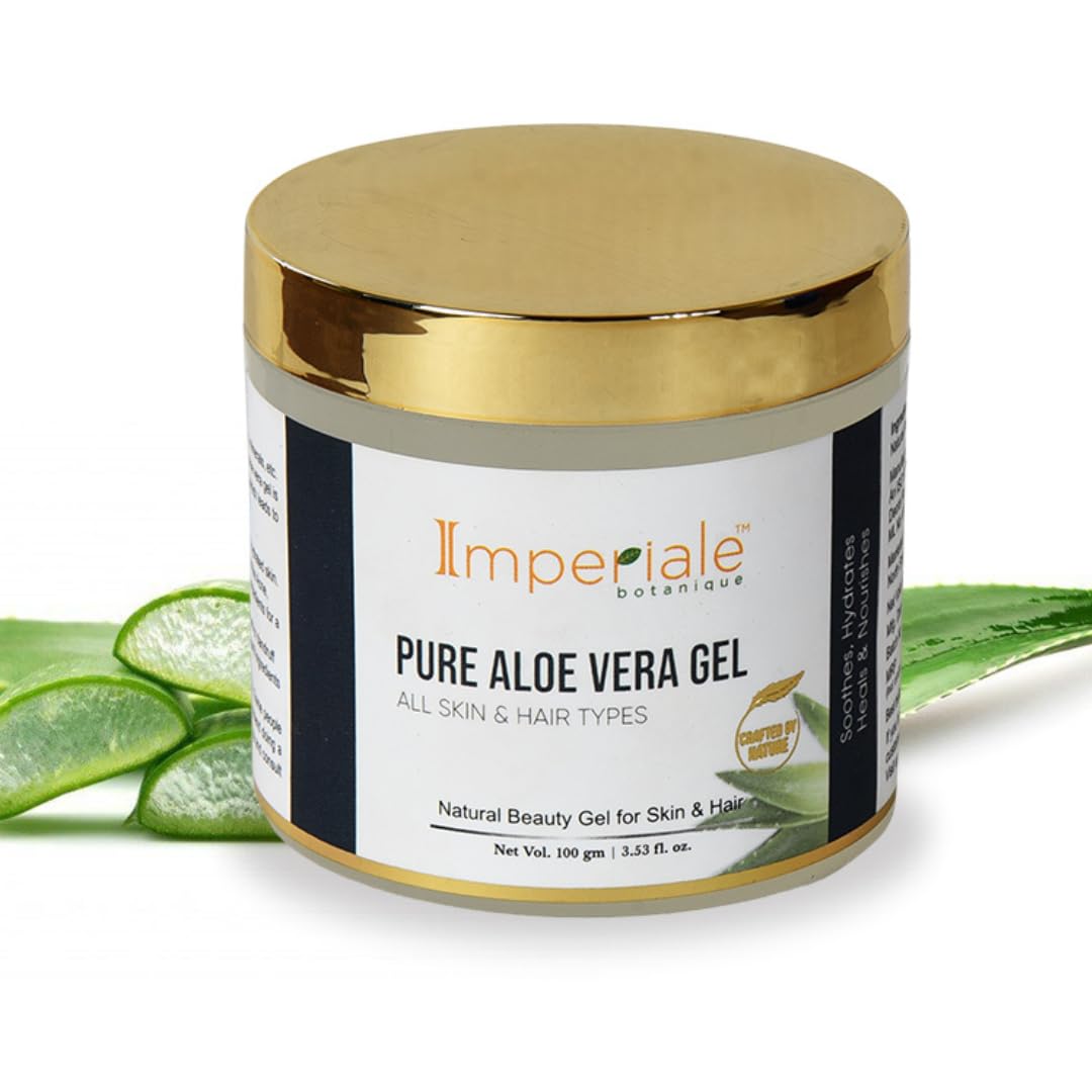 Pure Aloe Vera Gel for Skin & Hair Care - Hydrating, Soothing & Moisturizing Beauty Gel for Face, Dark Circles & Scalp | Natural Multipurpose Treatment for All Skin & Hair Types | 100g | Perfect for Sunburn Relief, Daily Hydration & Hair Growth