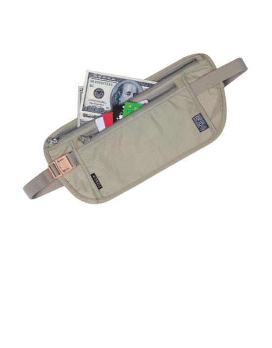 Tosca TCA011 RFID Blocking Waist Security Money Belt - Anti-Theft Travel Pouch for Passport, Credit Cards & Cash - Beige | Perfect for Travel, Commuting & Outdoor Adventures