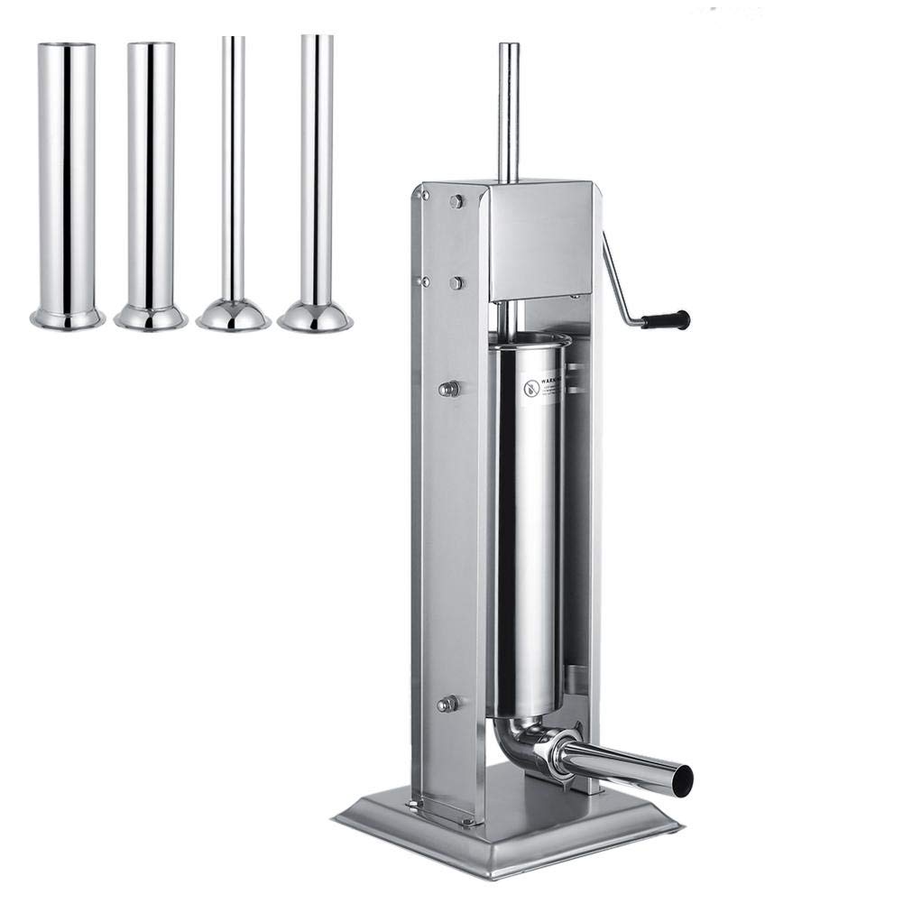 Taidda 7L Stainless Steel Vertical Sausage Maker - Heavy Duty Manual Sausage Stuffer for Home & Commercial Use | Perfect for Making Italian, Bratwurst & Breakfast Sausages