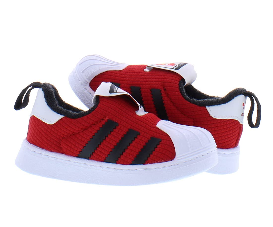 adidas Superstar 360 Baby Boys Shoes Size 8.5 - Red/Black | Comfortable Sneakers for Toddlers, Kids First Walking Shoes, Casual & Playtime Footwear