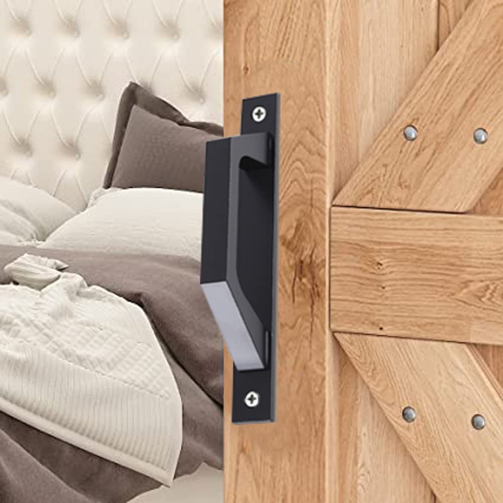 7.9 Inch Black Sliding Barn Door Handles (2-Pack) - Heavy Duty Wooden Pull Handles for Sliding Doors, Barns, Fences, Garages & Sheds - Rustic Home & Farmhouse Decor Upgrade