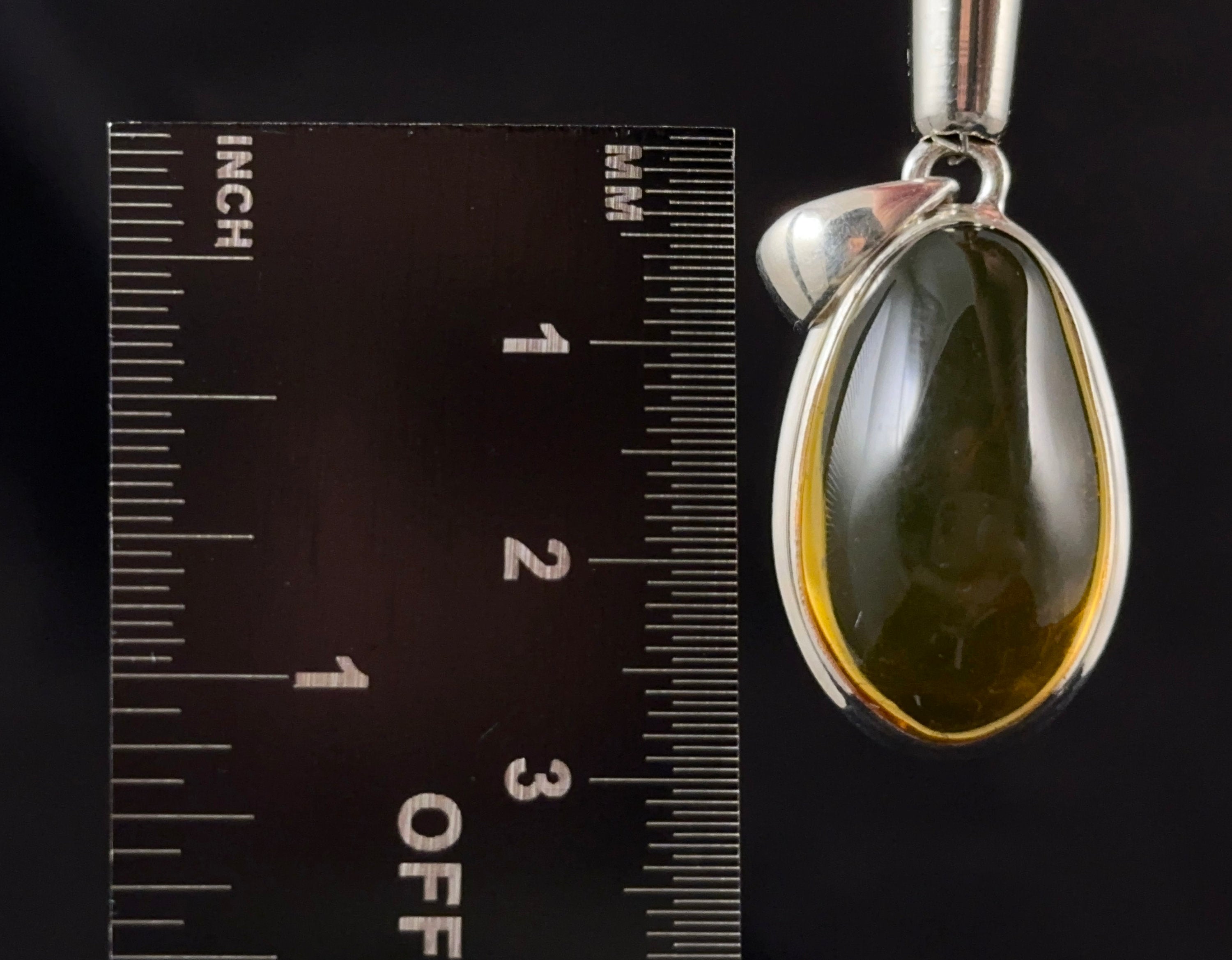 AAA Grade Amber Pendant with Sterling Silver & Crystal | Healing Stones Jewelry for Women | Perfect for Meditation, Gifts & Spiritual Wellness