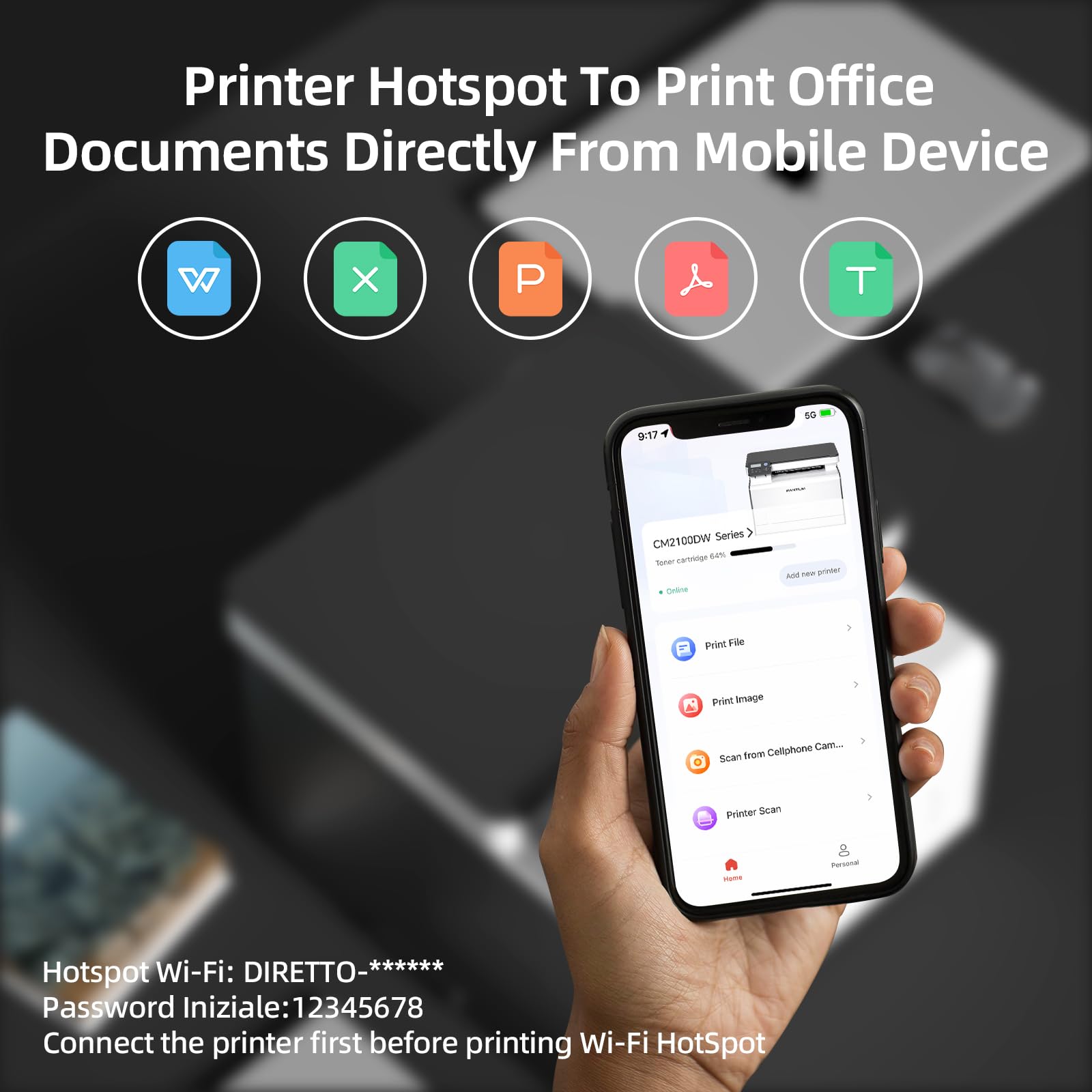 PANTUM CM2100DW Wireless Color Laser Printer with Auto Duplex Printing - All-in-One Print, Copy, Scan - 20 PPM, WiFi/USB/Ethernet Connectivity - Compact & Lightweight A4 Printer for Home Office & Small Business | Perfect for Document Printing, School Projects & Remote Work