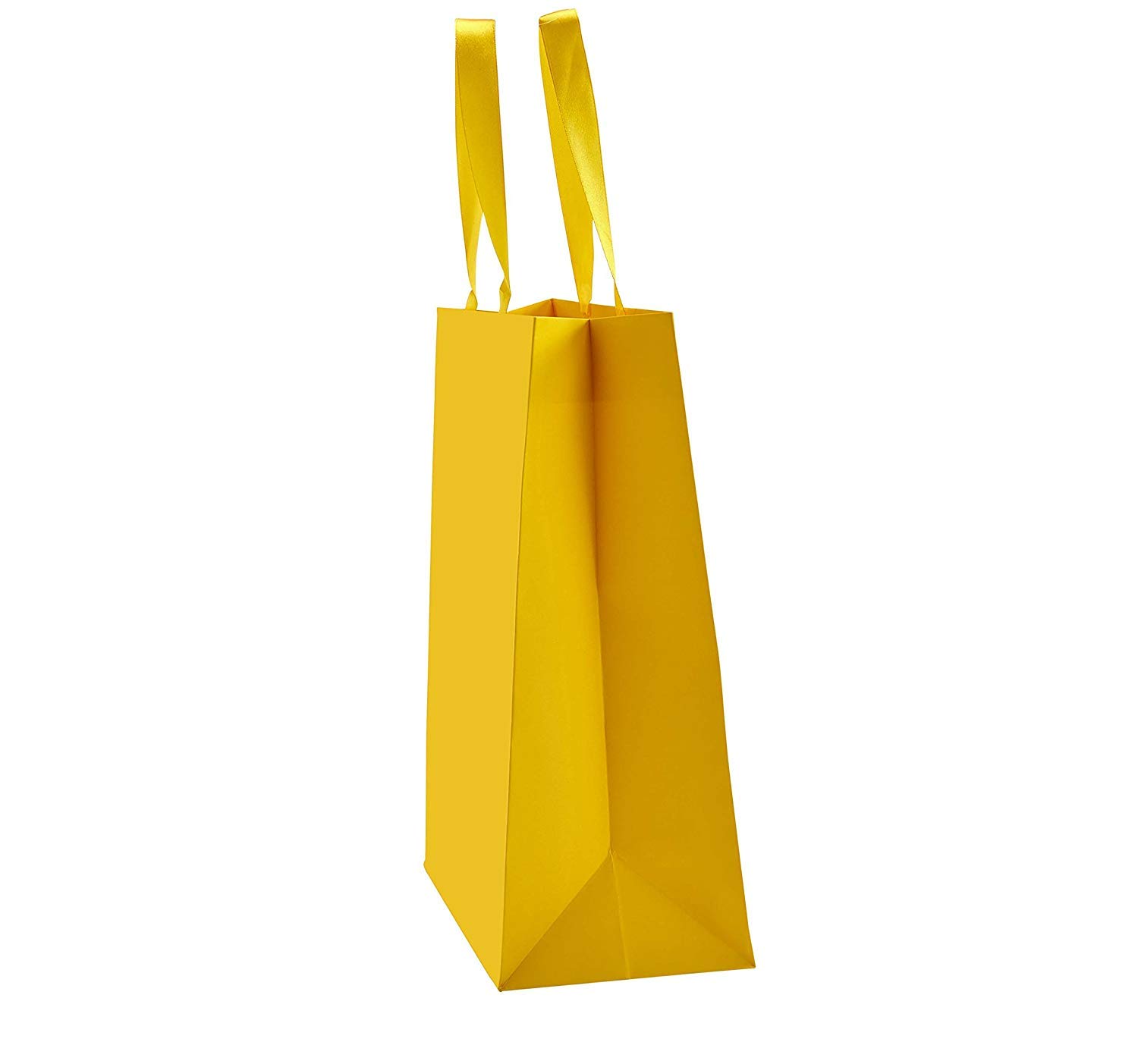 Eco-Friendly 8x4x10 Inch Reusable Kraft Paper Tote Bags - Pack of 100 Matte Sunrise Design Gift Bags for Shopping, Parties & Retail Packaging