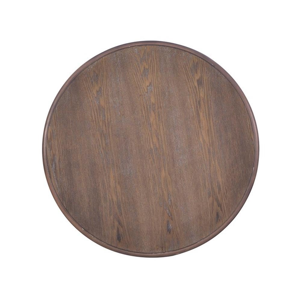 Powell Furniture Linon Aspen Round Wood Accent Table - Natural Finish Side Table for Living Room, Bedroom & Office Decor