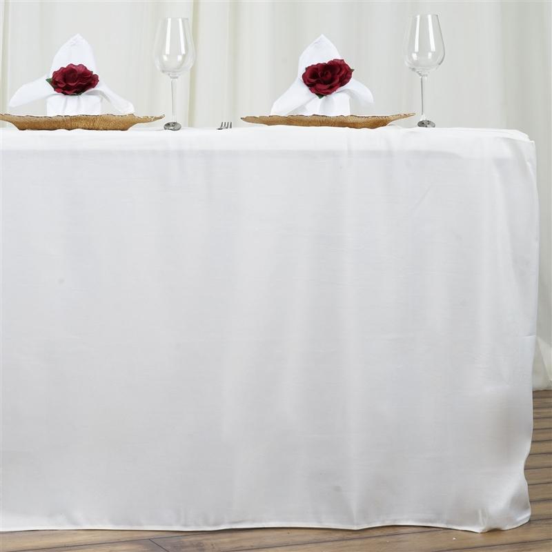 6 ft Polyester Tablecloth 72 x 30 Inches - Waterproof & Wrinkle-Resistant Rectangle Table Cover for Dining, Parties, and Events - Fits Standard 6 Foot Tables