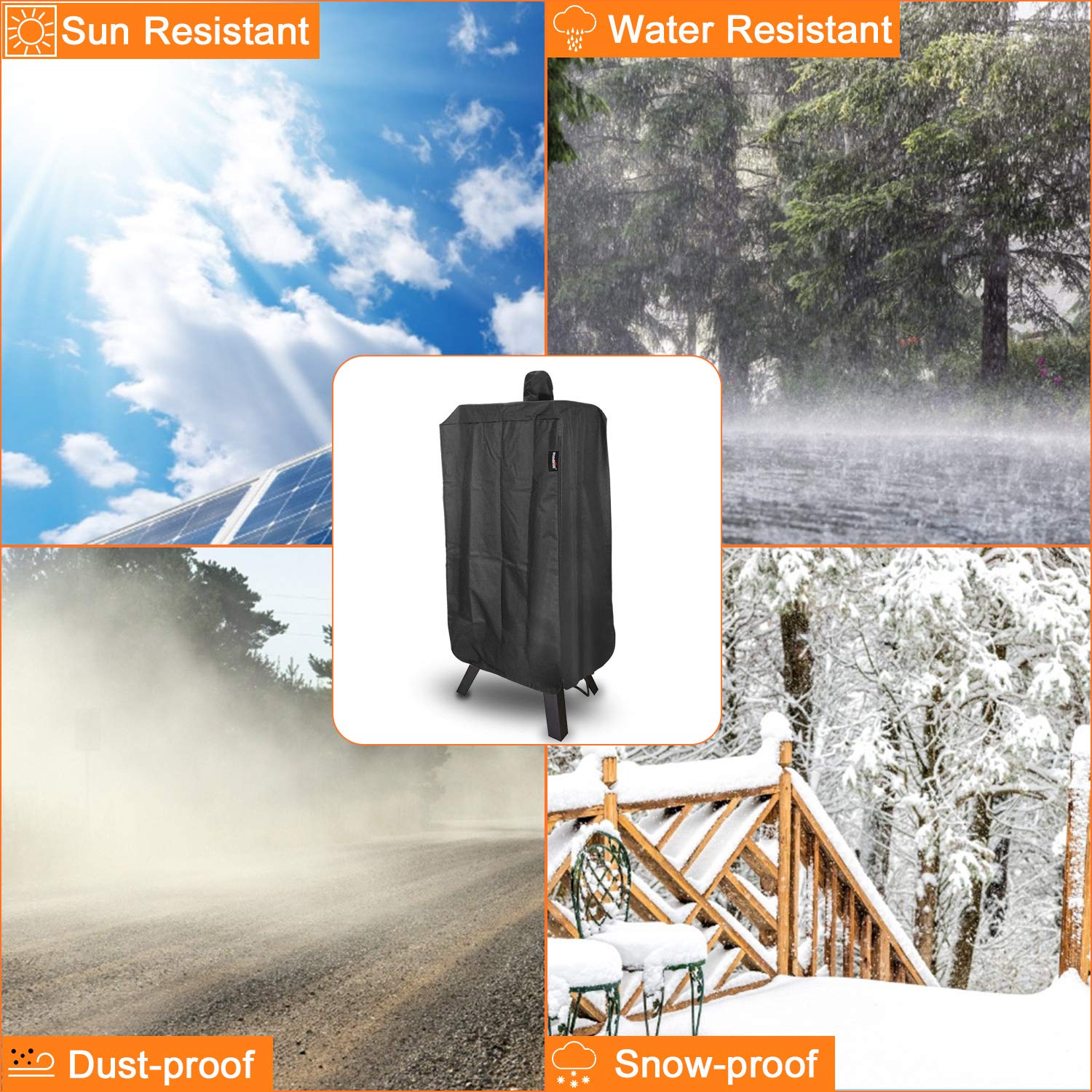 Stanbroil Heavy Duty 600D Waterproof Smoker Cover for Smoke Hollow 44-Inch Grill - Fits Models PS4400, PS4415, 44241G2, 44241GW - Outdoor BBQ Protection for All Weather Conditions