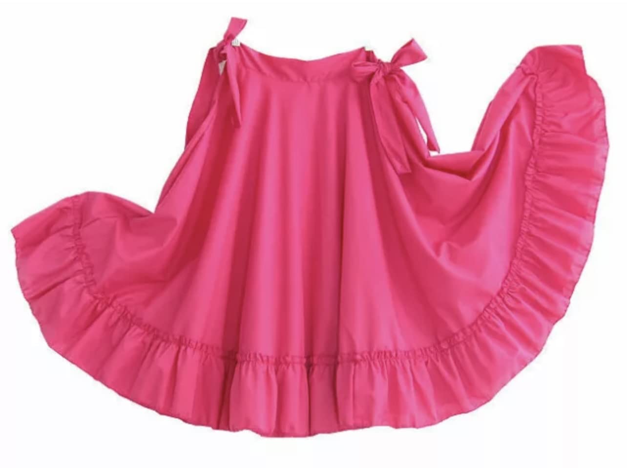 Mexican Folklorico Flamenco Skirt for Girls - Double Layer Flared Dance Skirt for Belly Dance, Bomba & Folklorico Performances - Perfect for Dance Practice, Costumes & Cultural Events