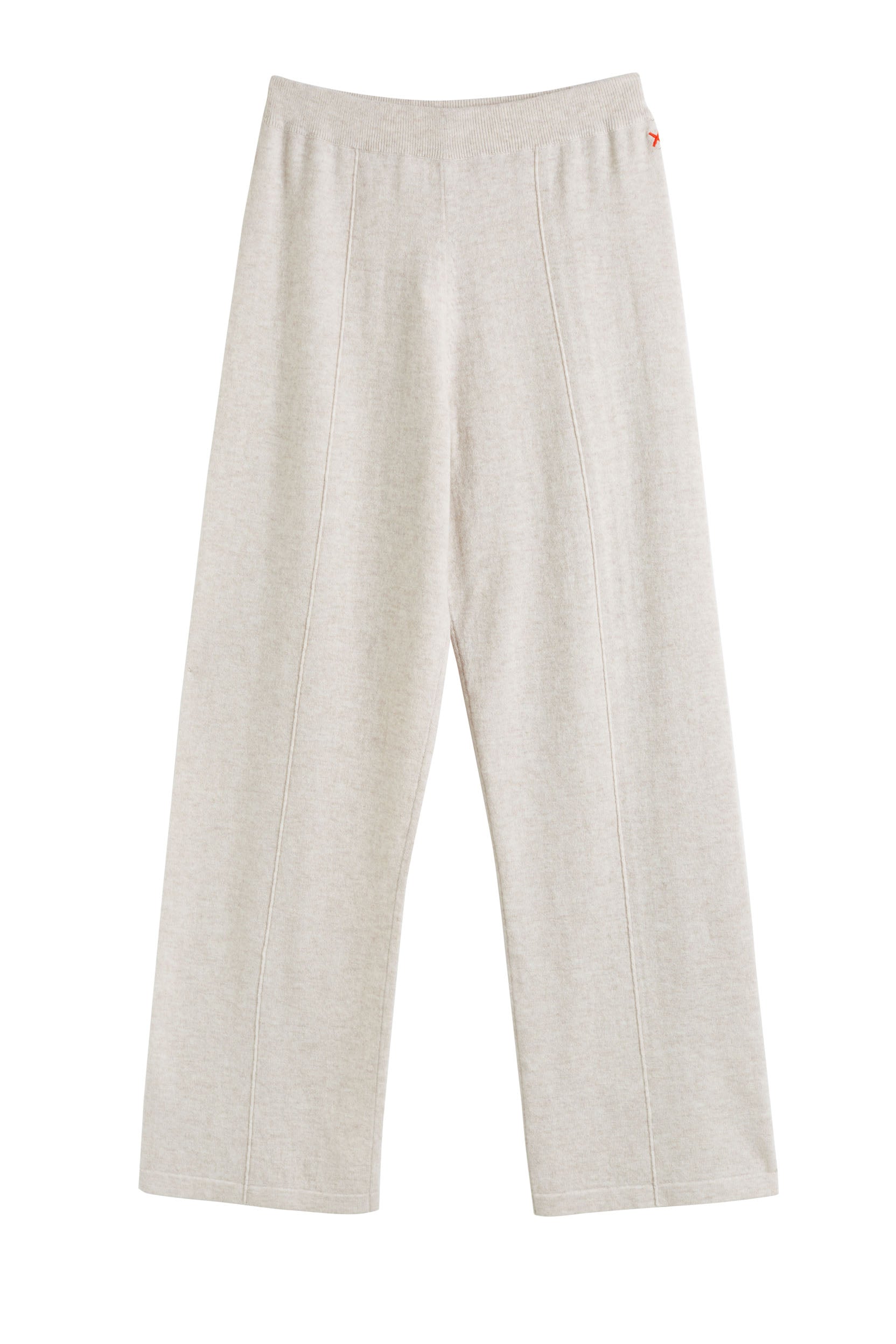 Premium Light Oatmeal Wool Cashmere Wide Leg Lounge Pants - Women's Comfortable High-Waisted Sweatpants for Yoga, Travel & Home Relaxation