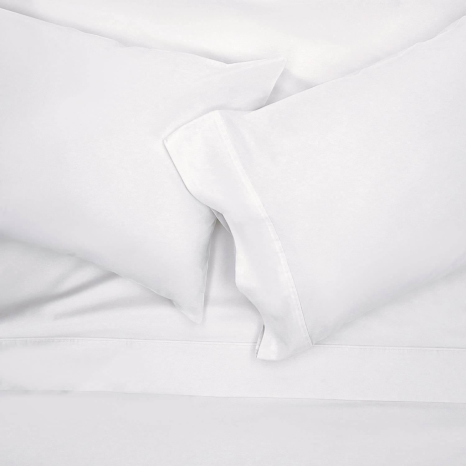 400 Thread Count 100% Cotton Queen Size Luxury Bed Sheet Set - 4 Piece Damask Weave Deep Pocket Sheets (Fits Mattress Up to 21