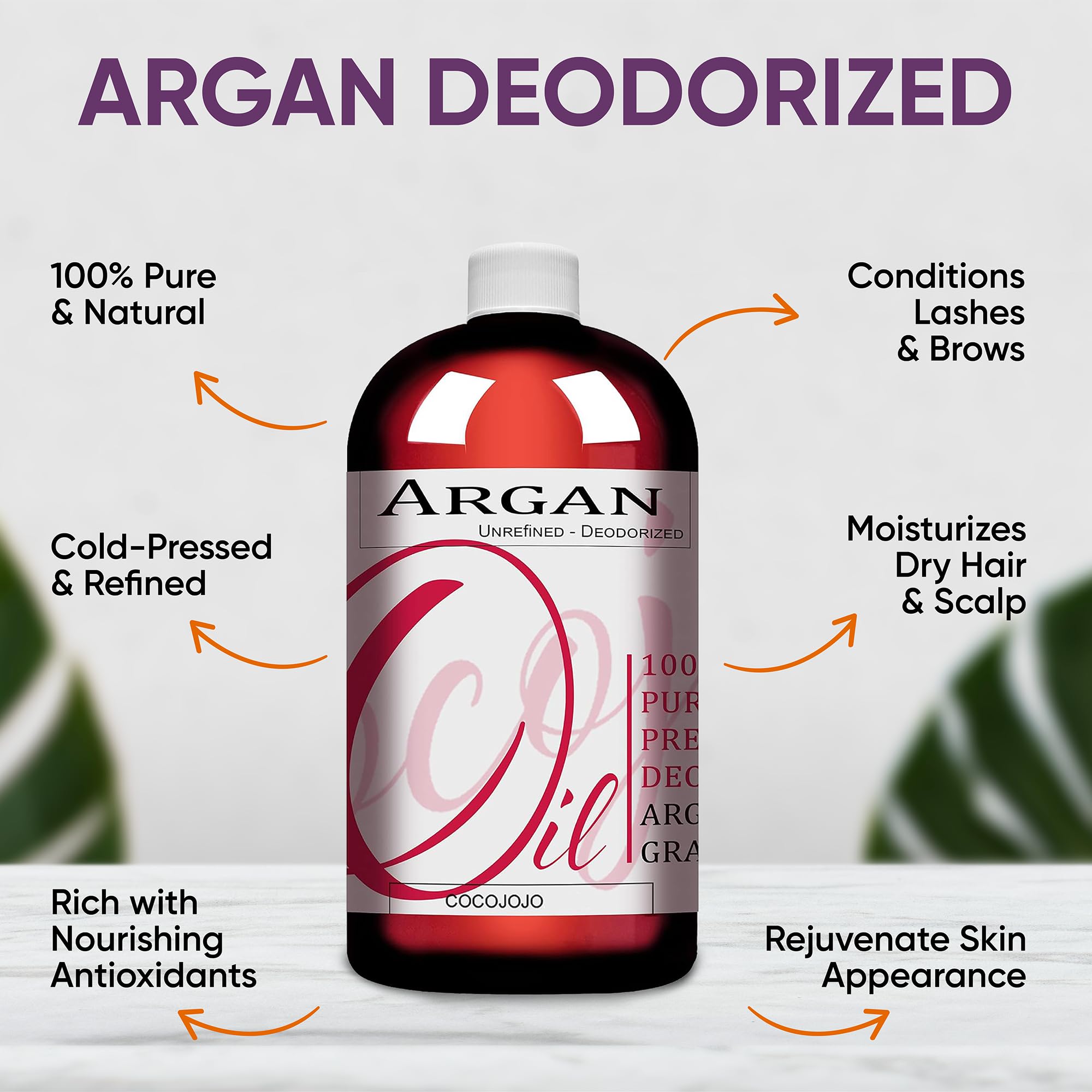 Pure Cold Pressed Moroccan Argan Oil - 8 oz Extra Virgin Unrefined for Hair, Face, Lips, Body & Scalp | Natural Moisturizer for Dry Skin & Frizzy Hair | Perfect for Daily Hydration & Beauty Routine
