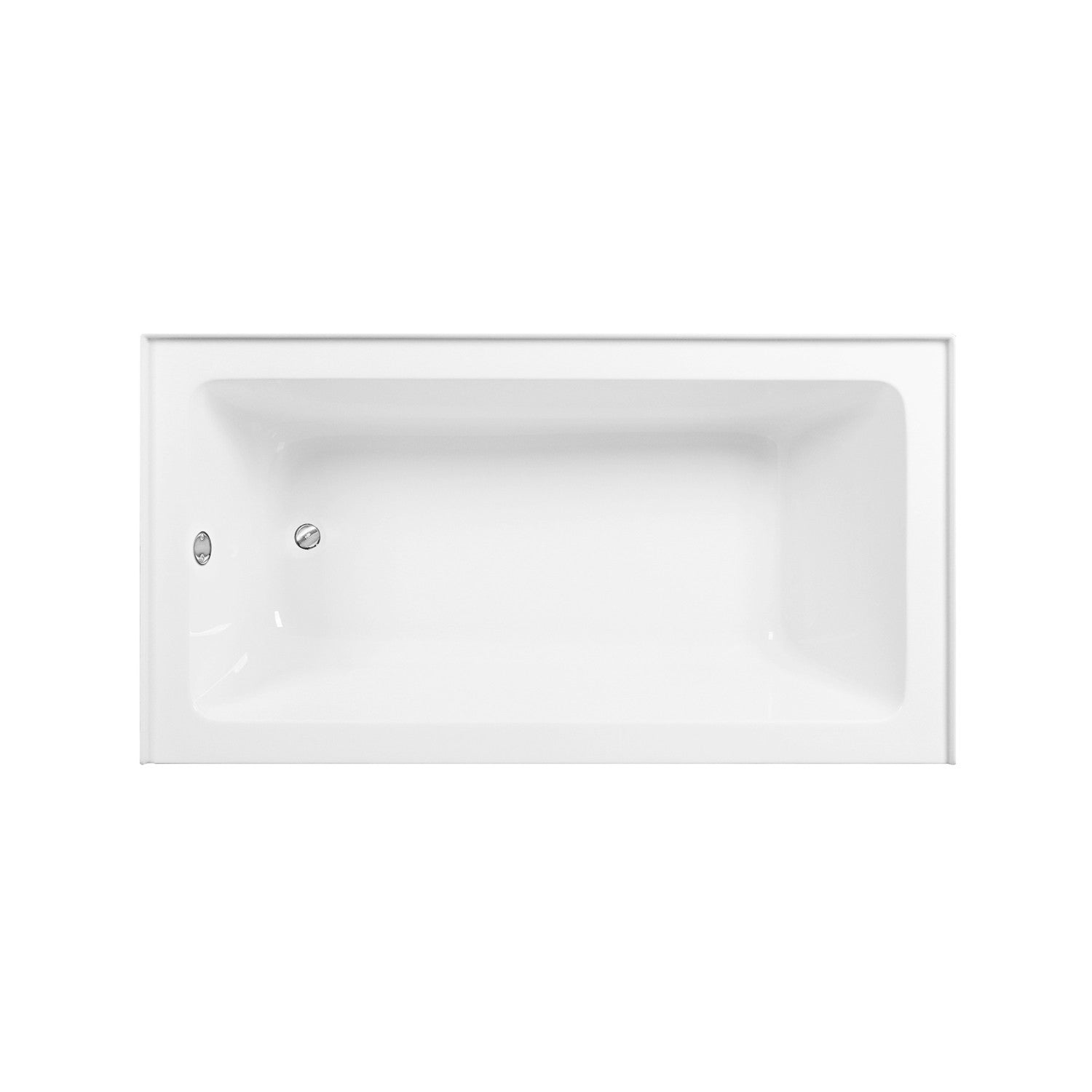 Aqua Eden 60 Inch Acrylic Rectangular 3 Wall Alcove Bathtub - Left Hand Drain, Glossy White with Polished Chrome Finish | Perfect for Modern Bathroom Renovations and Spa-Like Retreats