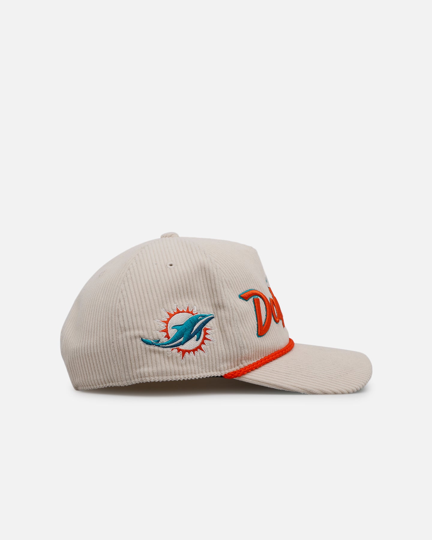 47 Brand Miami Dolphins 'Natural Script' Premium Hitch Corduroy Snapback Hat for Men - Perfect for NFL Games, Sports Events & Casual Wear