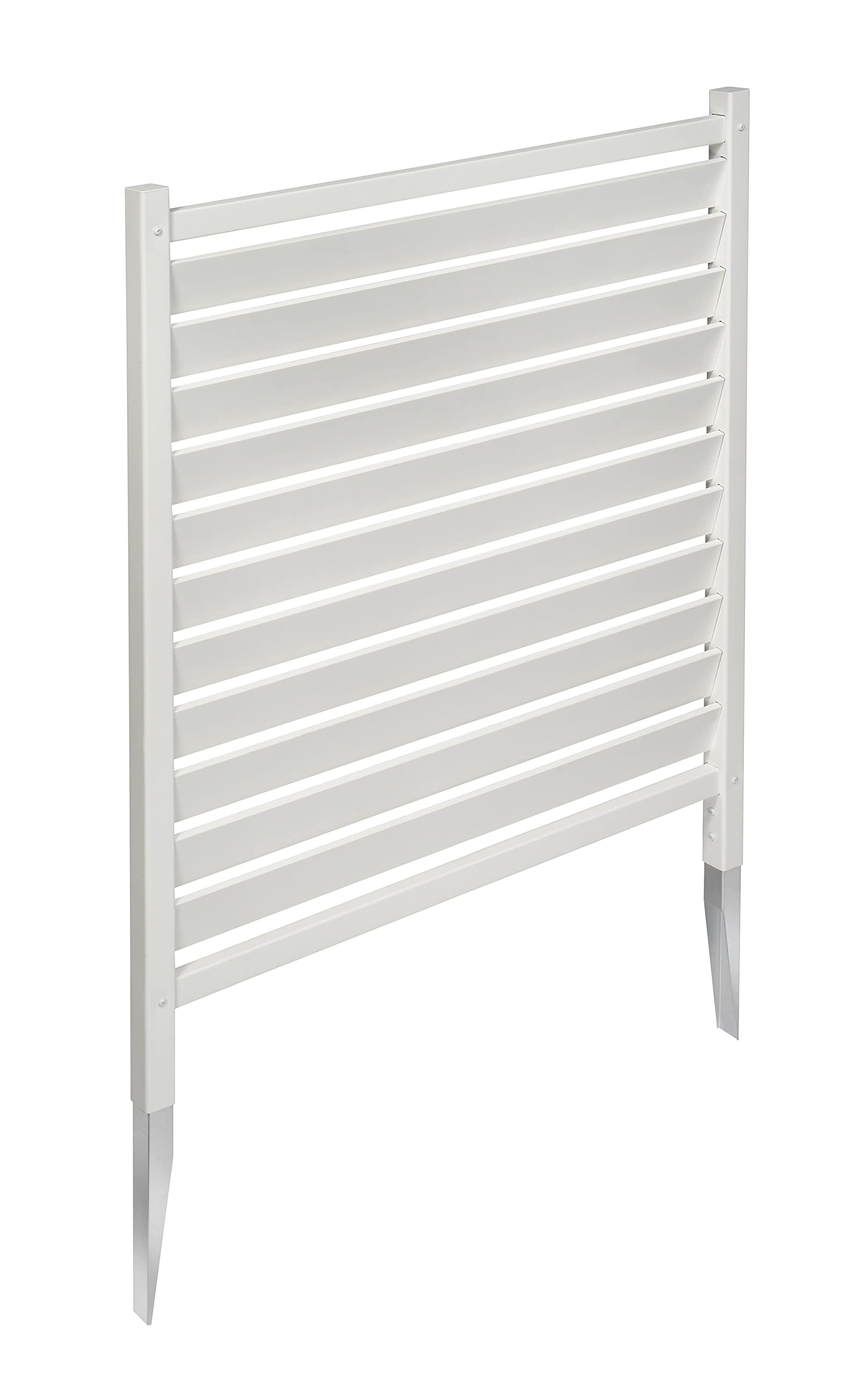 44in H x 36in W (2 Panels) No Dig Enclosure Waverly White Vinyl Privacy Screen - Outdoor Privacy Fence for Trash Cans, AC Units, Pool Equipment & Backyard Decoration - Easy Installation No Dig Design - EC18010