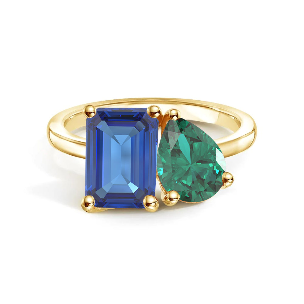 Toi et Moi Personalized Sapphire Birthstone Ring | Custom Anniversary Jewelry Gift for Her | Perfect for Weddings, Engagements & Romantic Occasions