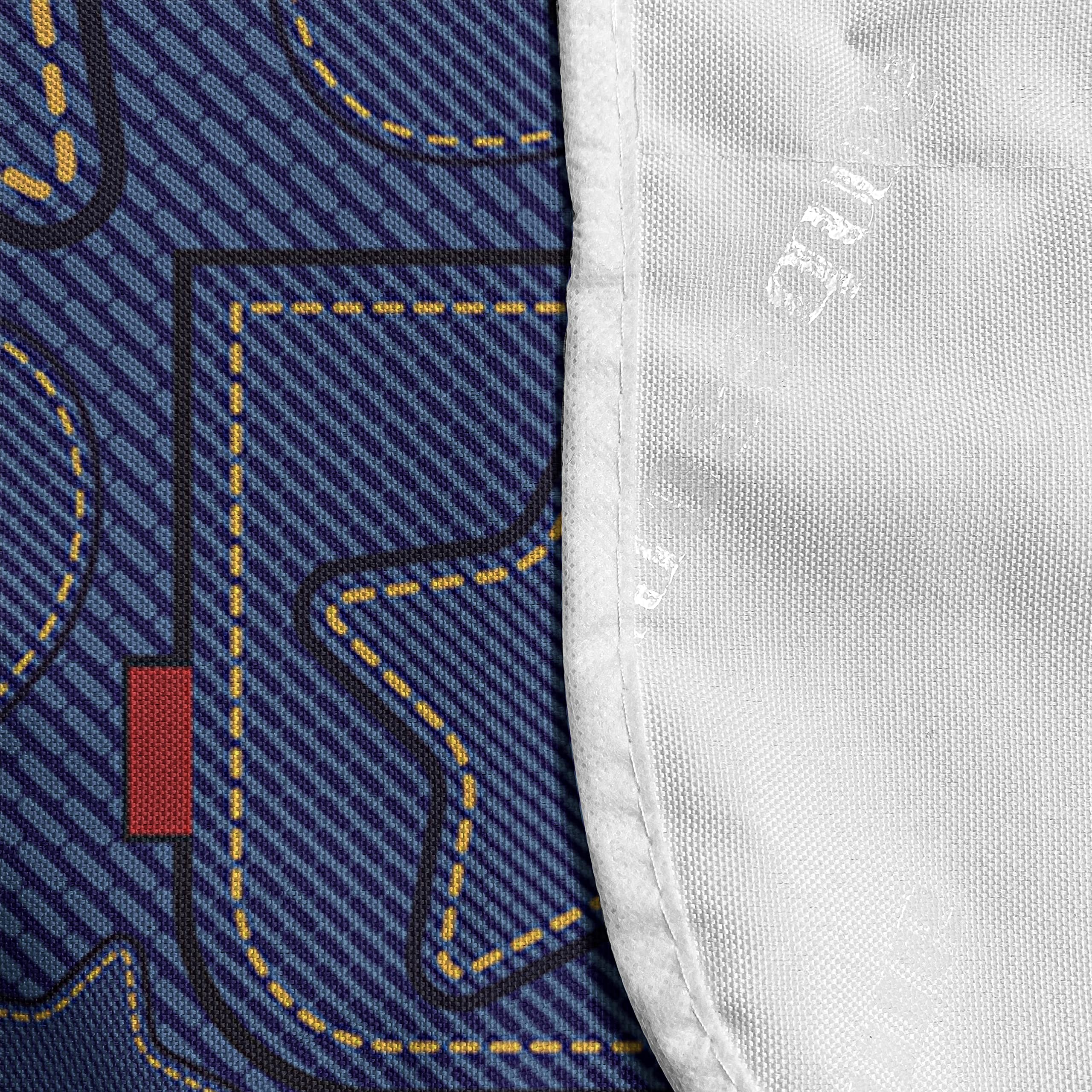 **Ambesonne Star Microwave Cover - Waterproof Denim Style with Hearts & Geometric Stripes, 36
