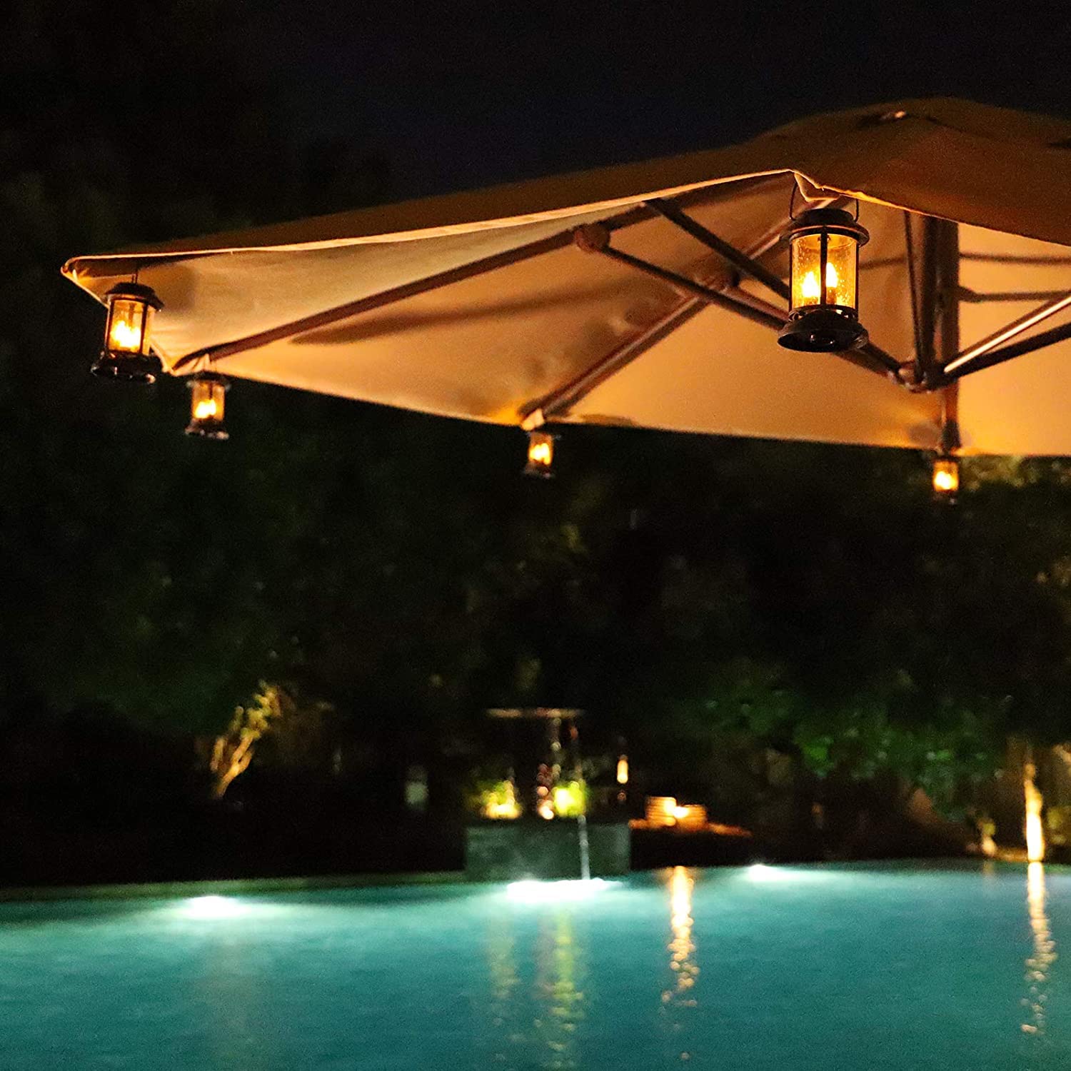 Beautyard 6 Pack Black Solar Powered Flickering LED Candle Lanterns - Waterproof Outdoor Stake Lights for Garden, Pathway, Patio Decor - Perfect for Backyard, Lawn, Wedding & Holiday Lighting Decorations