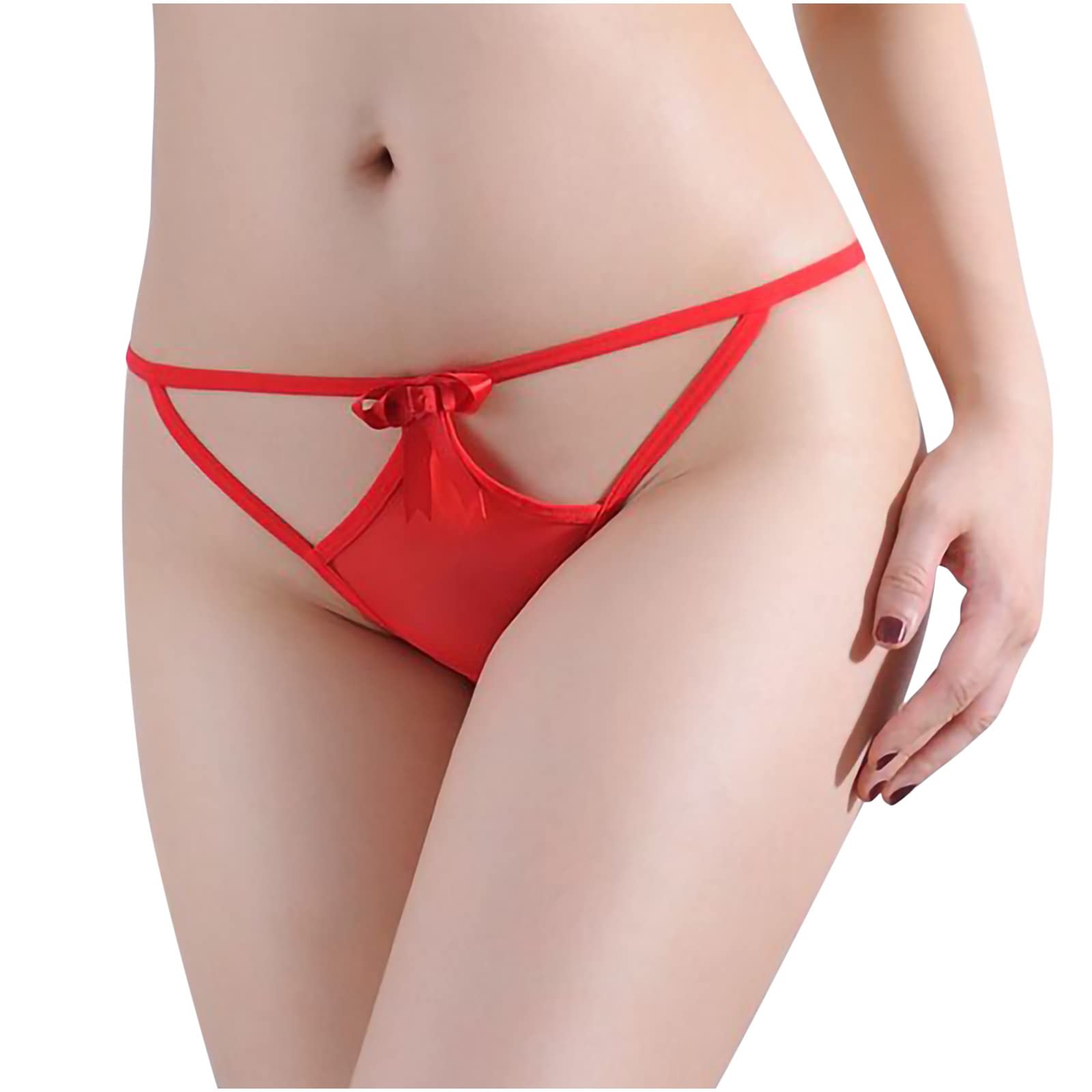 Sexy V-Back Criss Cross Mid Rise Thong Panties for Women - Seamless Lace Underwear with See-Through Design | Perfect for Date Night, Lingerie Gift & Sensual Occasions