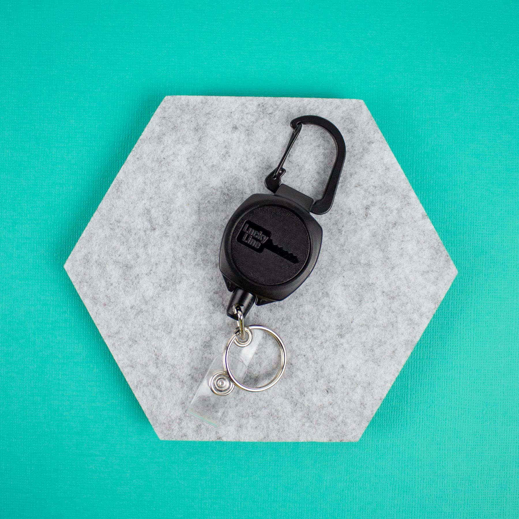 Lucky Line Key-Bak Sidekick Retractable Clip On Badge Holder (43461) - Black | Secure ID Card Holder for Work, School & Events | Durable & Convenient for Nurses, Teachers & Office Professionals