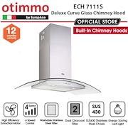 Europace ECH 7111S Deluxe Curve Glass Chimney Hood - 30 Inch Stainless Steel Range Hood with LED Lights, Quiet Exhaust Fan - Perfect for Modern Kitchens & Open Concept Homes