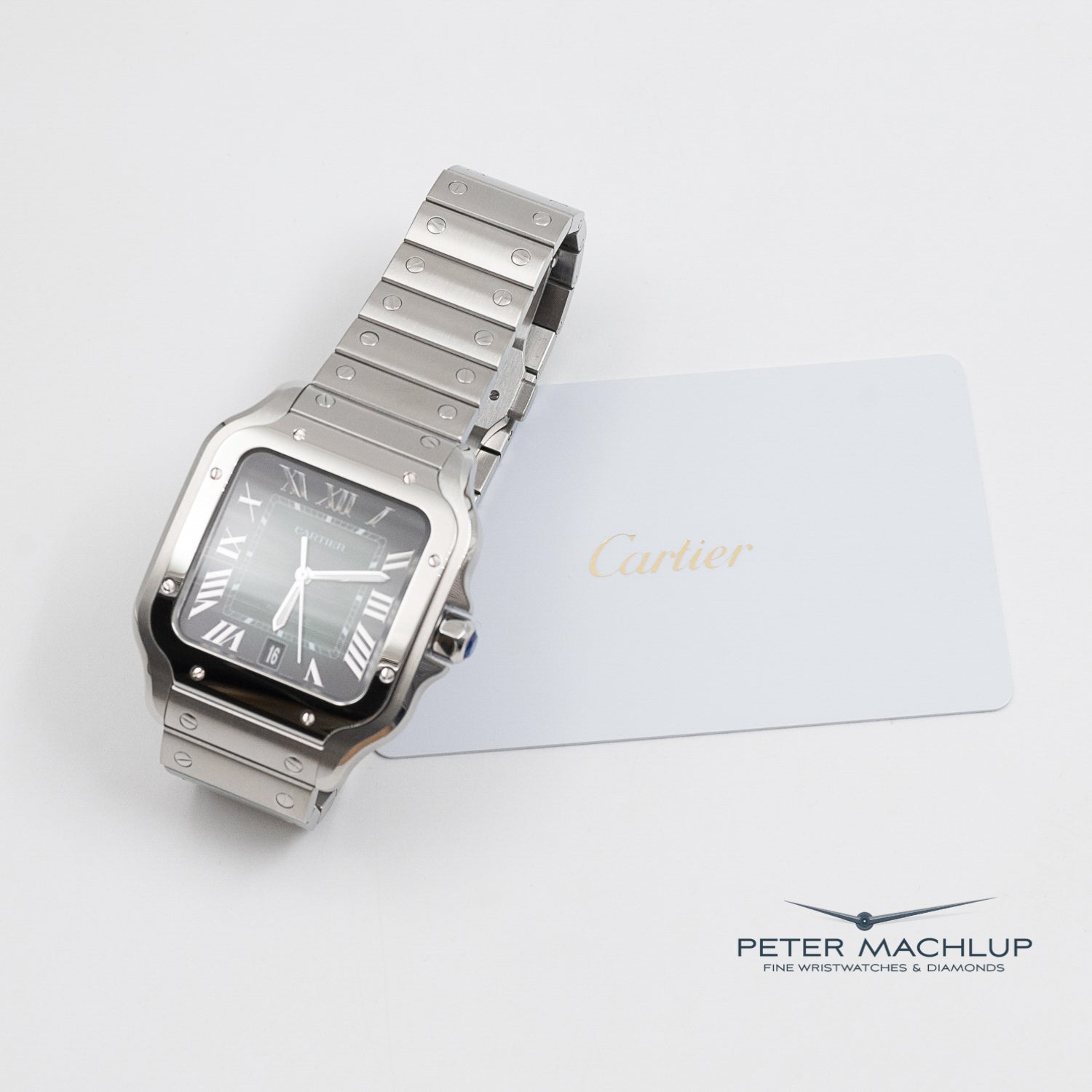 Cartier Santos LM Automatic Watch for Men - Luxury Swiss Stainless Steel Timepiece with Sapphire Crystal - Perfect for Business, Formal Events & Everyday Wear