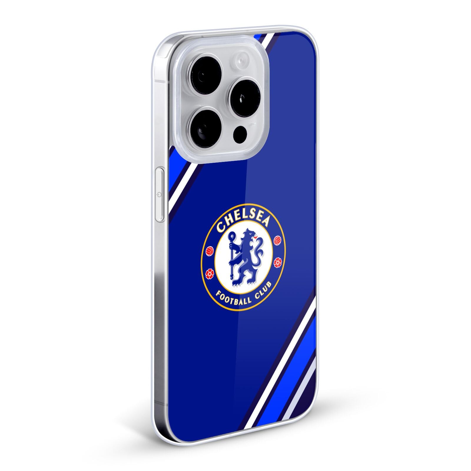 Officially Licensed Chelsea FC Stripes Crest Soft Gel Case for iPhone 11 Pro Max - Durable Protection with Team Logo - Perfect for Soccer Fans & Match Days