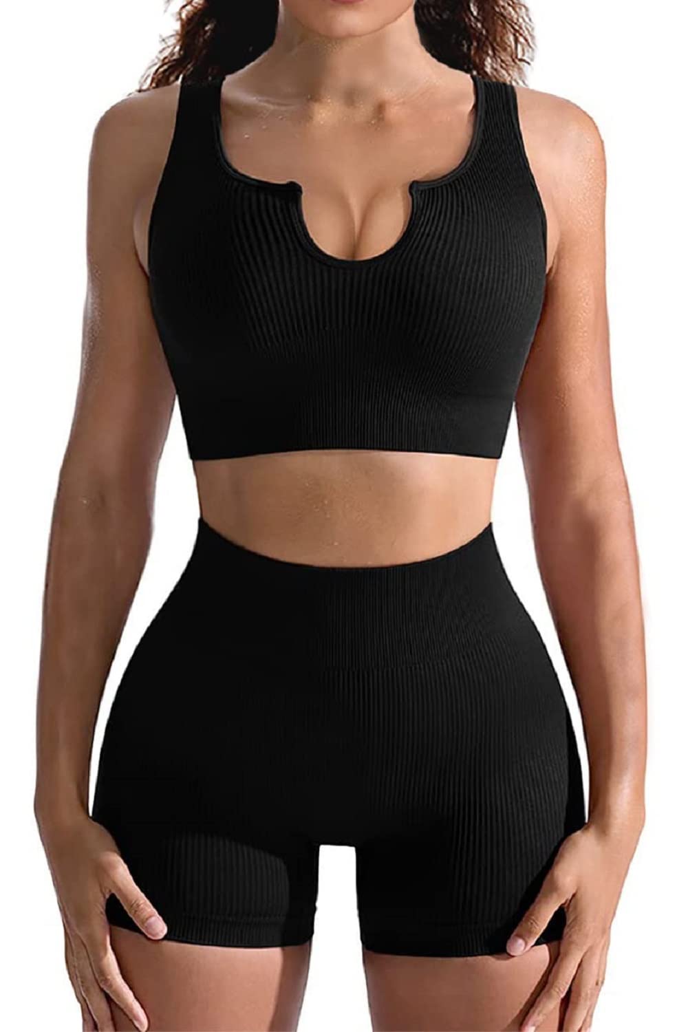 Women's 2-Piece Workout Set - Cute Yoga Outfit with Sexy Matching Crop Top & Leggings | Perfect for Gym, Yoga & Fitness Training