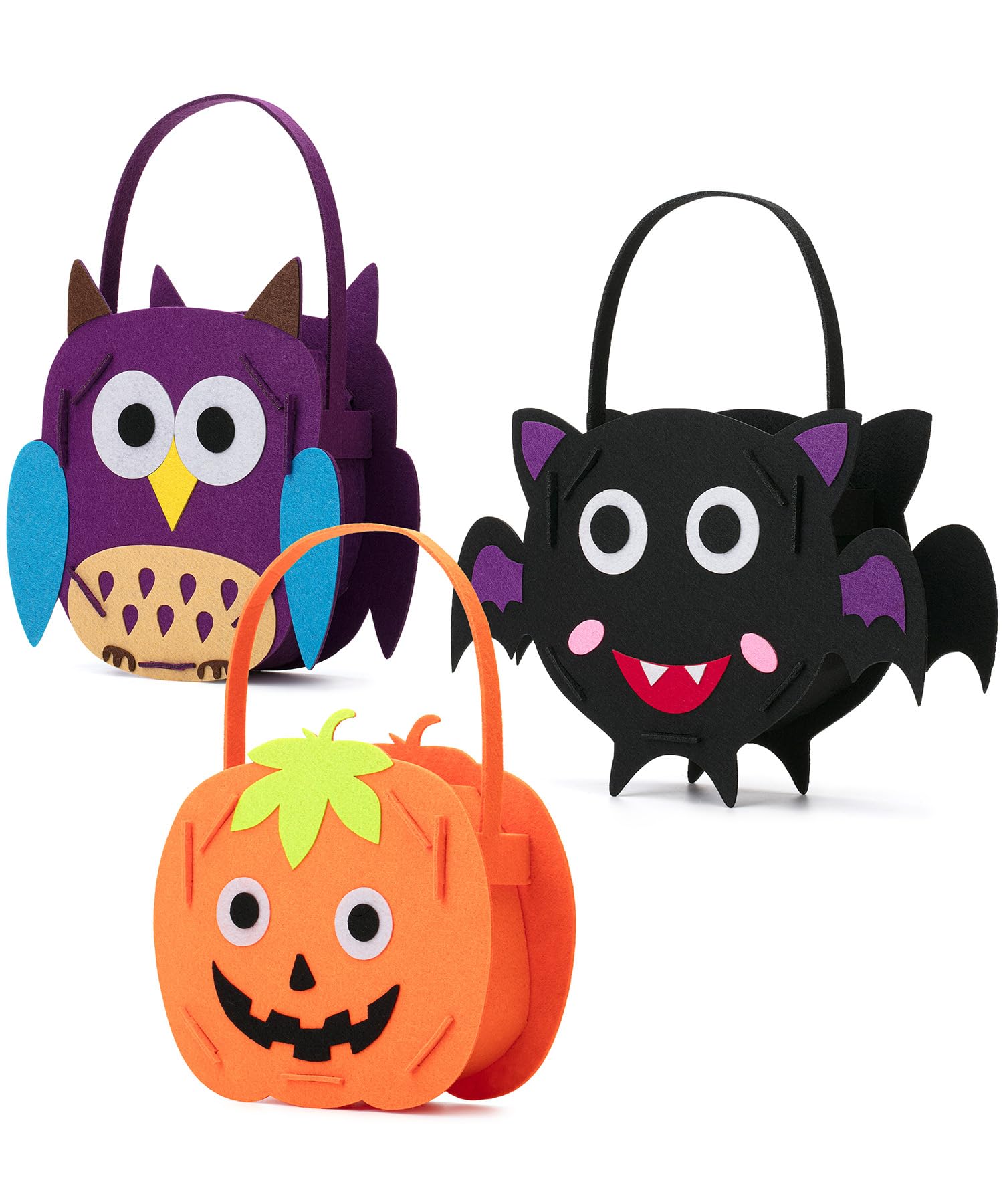 Mr. Pen Mini Felt Goody Bags - 3 Pack Halloween Candy Treat Bags for Kids Party Favors, Classroom Rewards & Trick or Treating