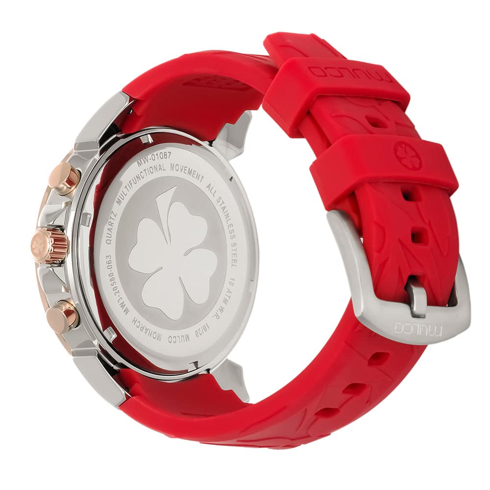 Luxury MULCO Women's Watches - Silver Stainless Steel Case with Silicone Band, Mother of Pearl Rose Gold Diamond Dial, Quartz Movement, Waterproof - Perfect for Business, Party & Everyday Wear