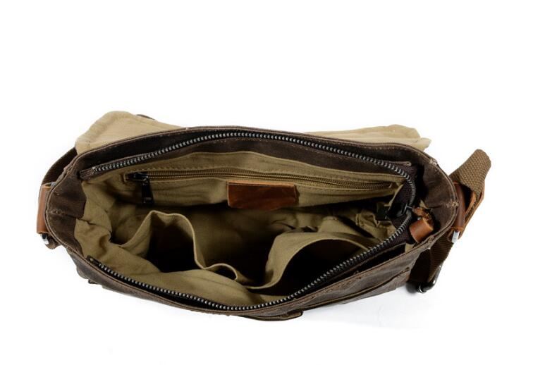 Women's Small Canvas Messenger Bag - Grey, Brown, Green - Perfect for Work, Travel & Everyday Use