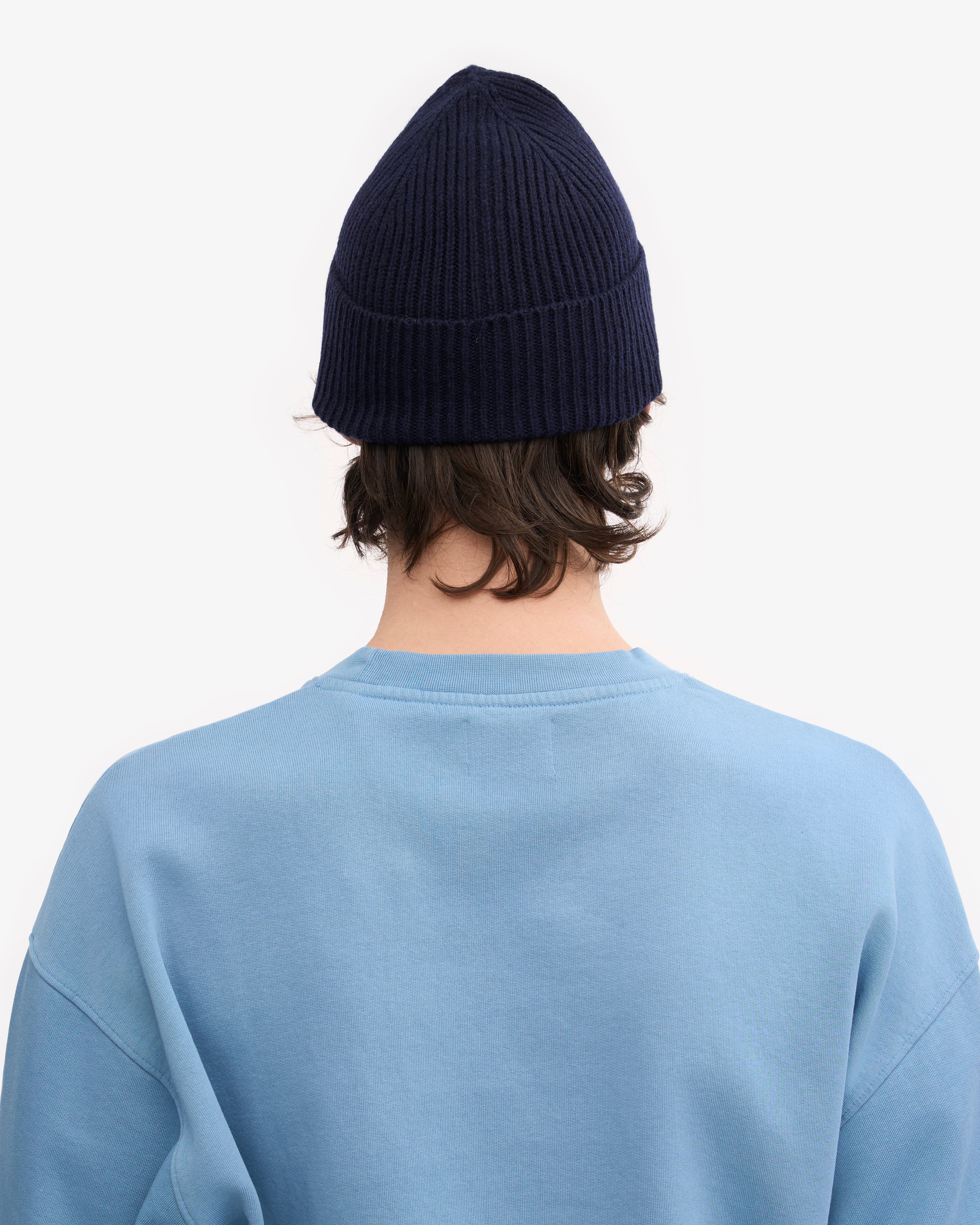Premium Merino Wool Beanie for Men & Women - Soft Warm Winter Hat in Navy Blue - Ideal for Skiing, Hiking & Outdoor Activities
