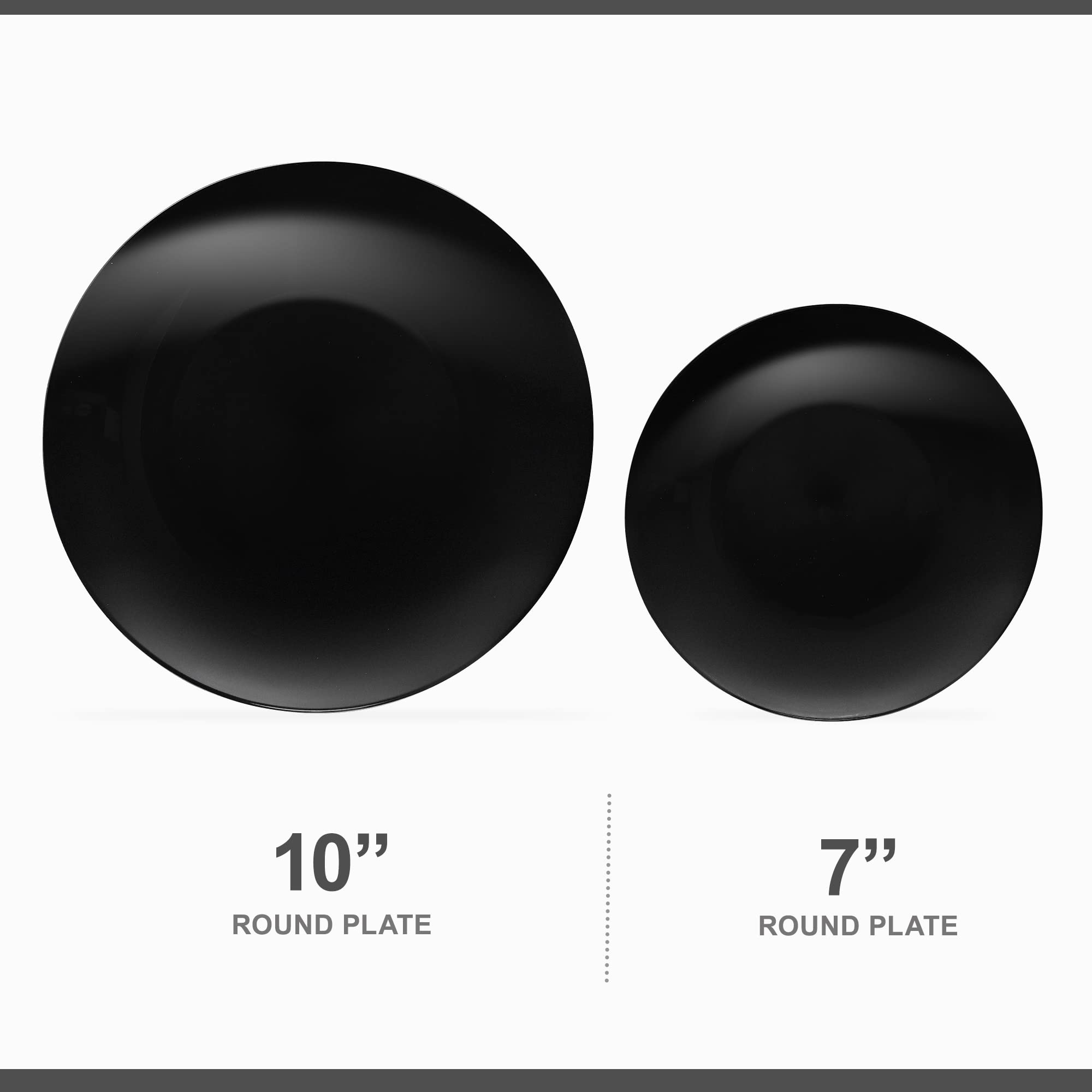 PLASTICPRO 64-Piece Black Plastic Party Plate Set - 32x7