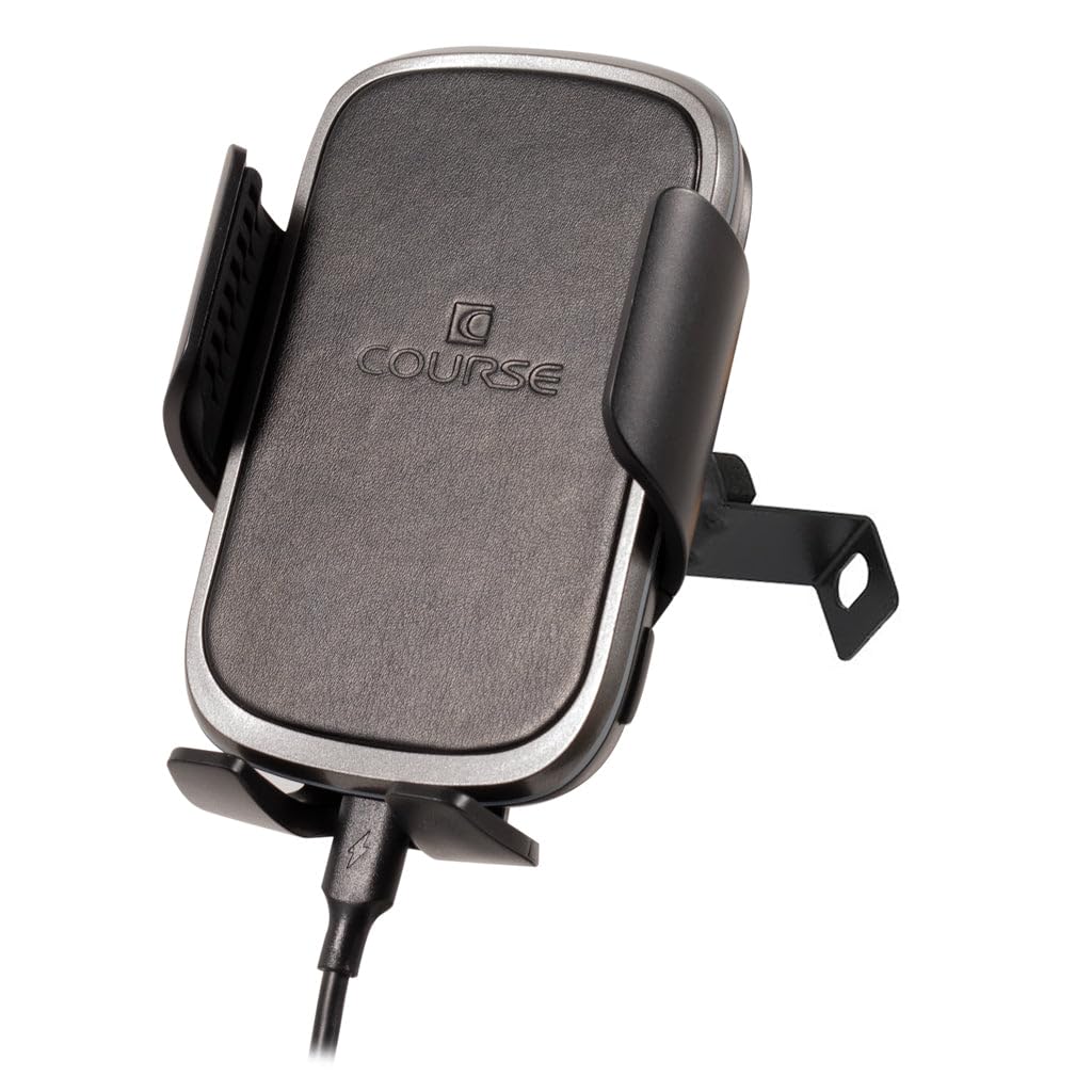 Course Motorsports DirectFit Automatic Gripping Wireless Charging Car Phone Mount for Jeep Wrangler/Gladiator/Rubicon (2018-2023) - Black | Hands-Free Charging & Secure Hold | Perfect for Off-Roading & Daily Commutes