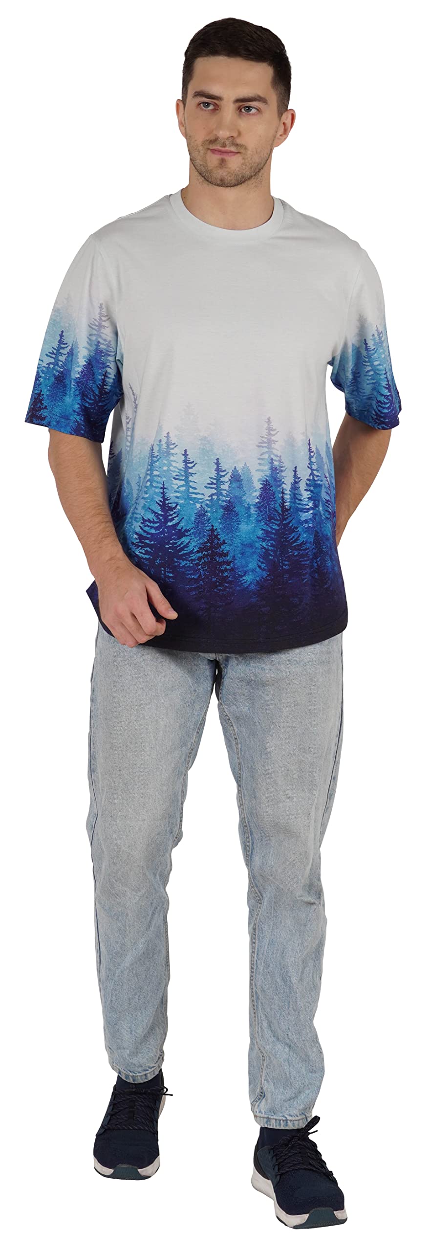 **Inkmeso Men's Half Sleeve T-Shirt - Loose Fit Casual Printed Tee for Summer, Beach, Holiday & Everyday Wear**